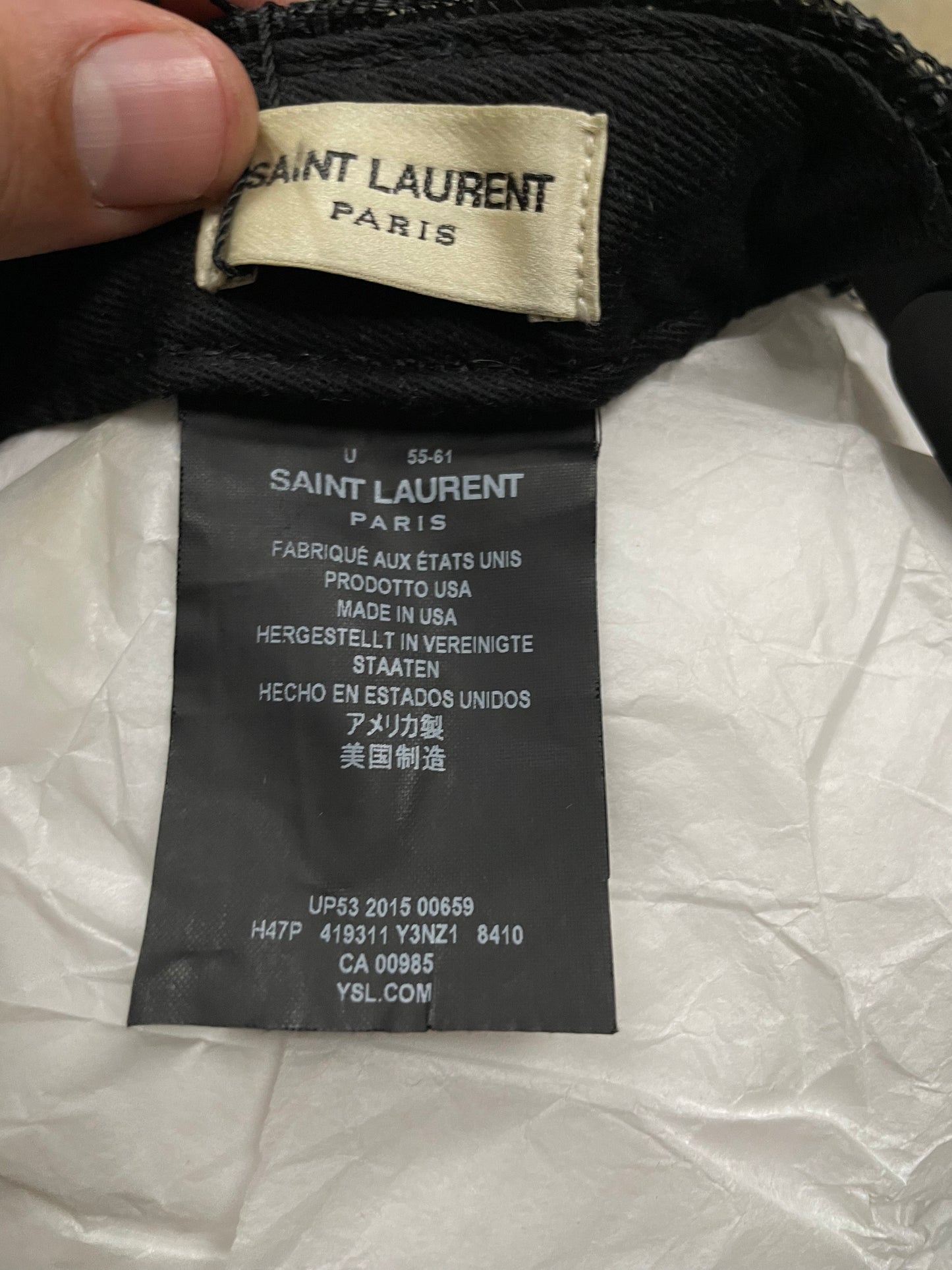 Saint Laurent Cap Black American Flag OS Used