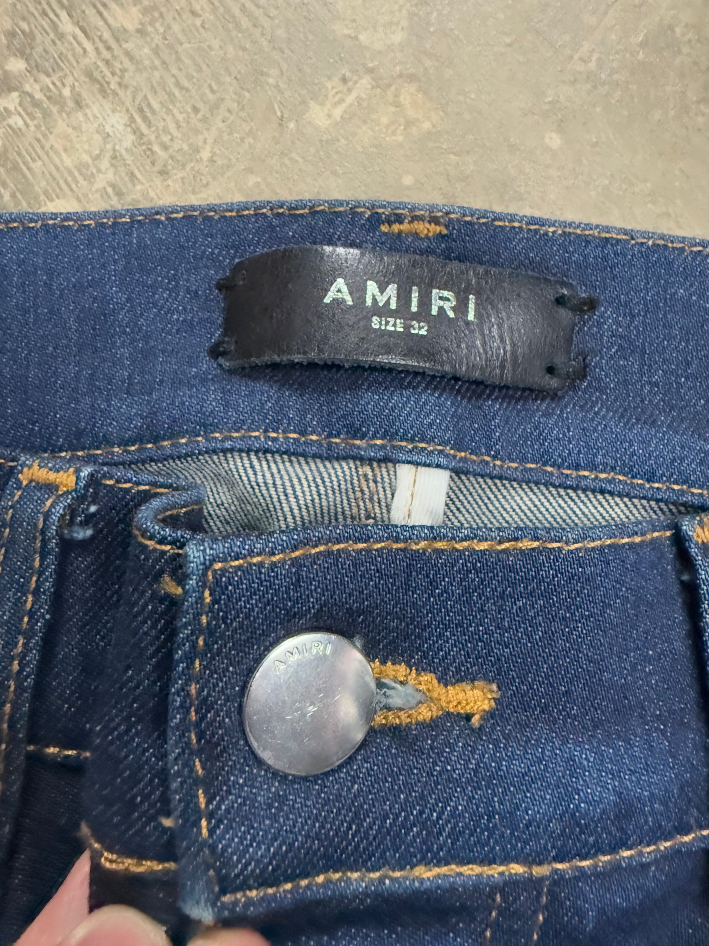 Amiri Jeans Navy Thrasher Used 32