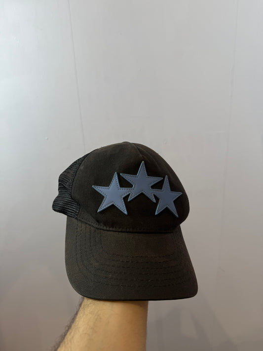Amiri Black & Blue 3 Star Trucker Hat