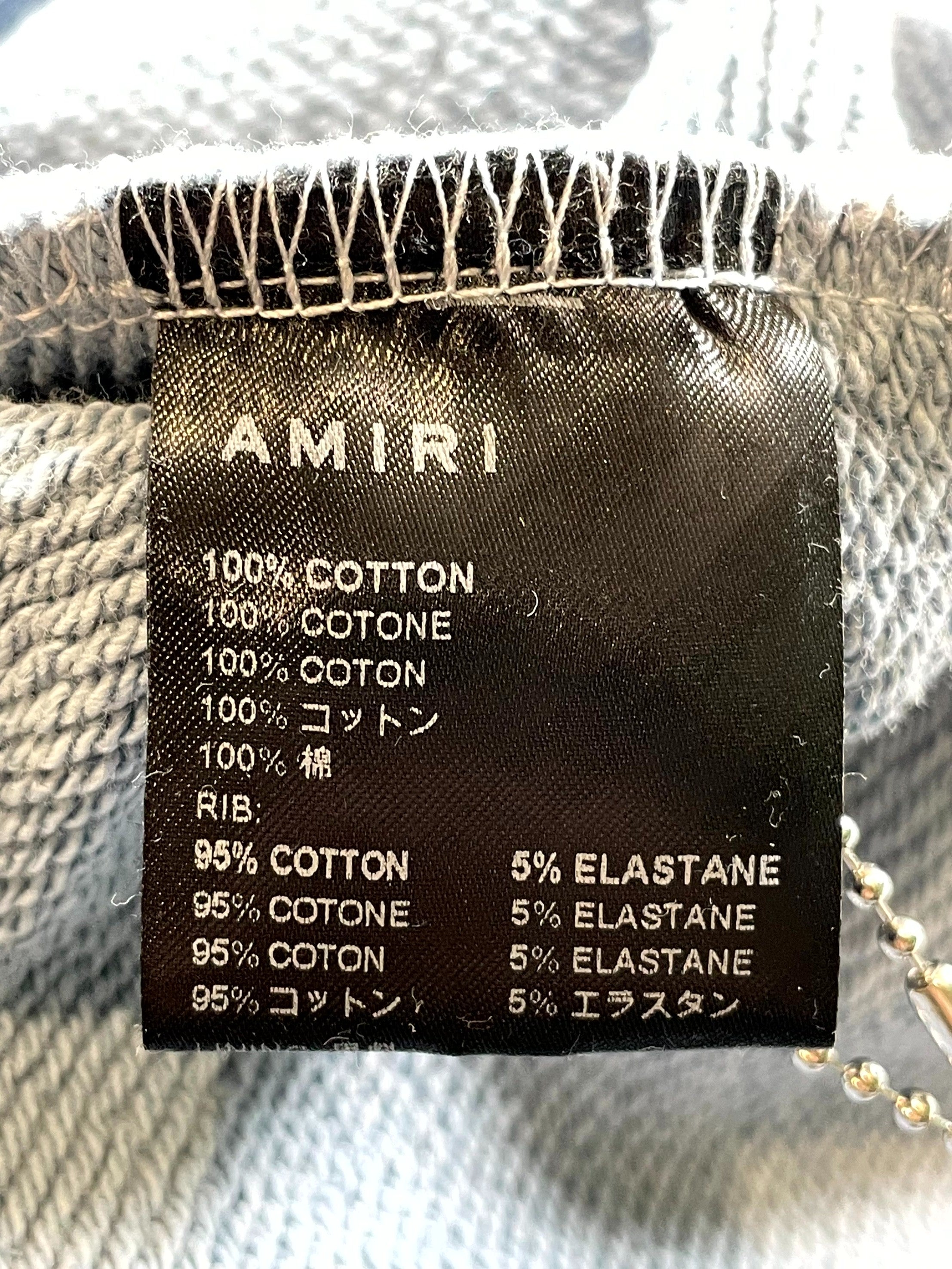 Amiri Vine Logo Baby Blue & White Hoodie