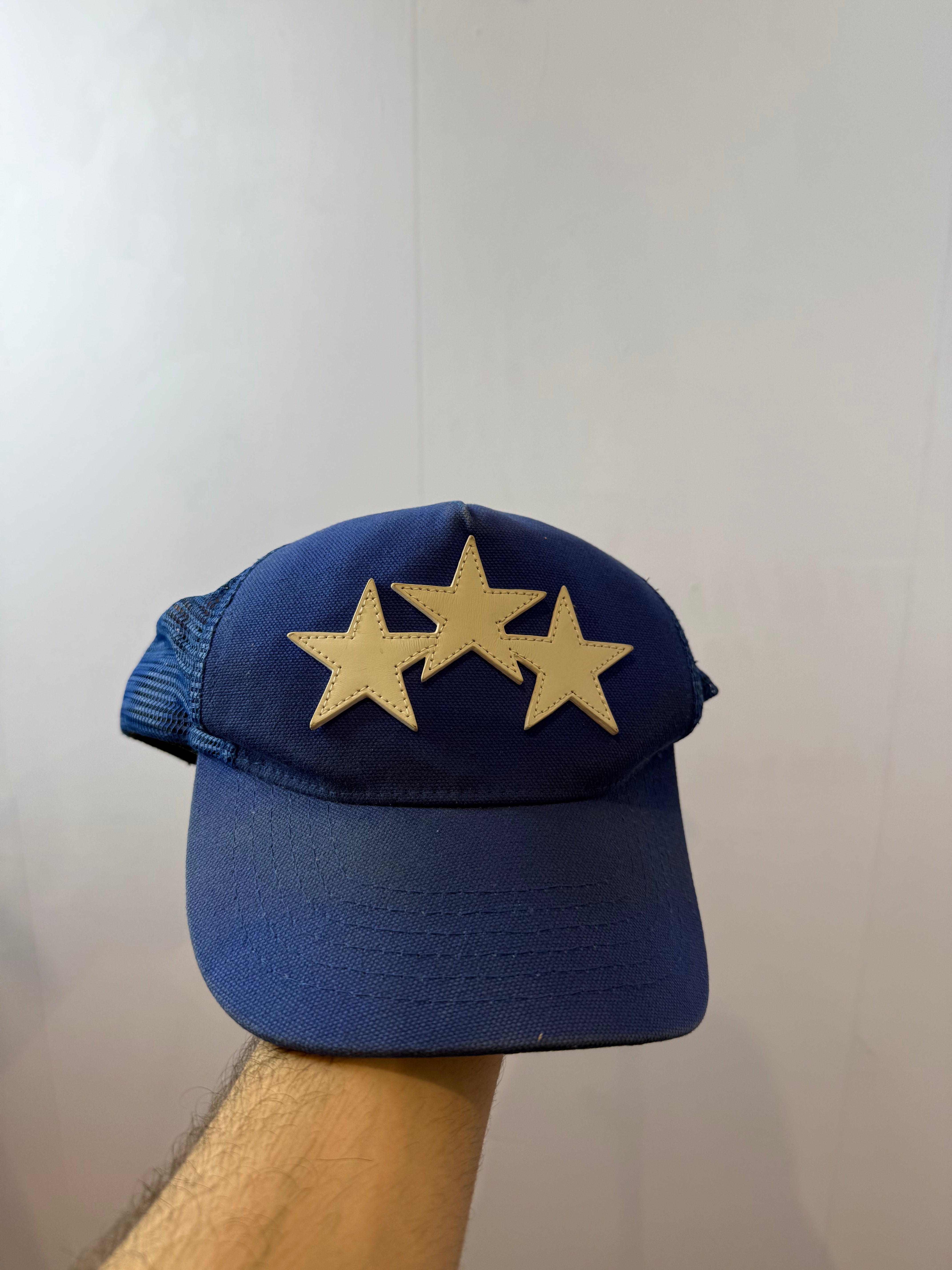 Amiri 3 Star Blue Trucker Hat