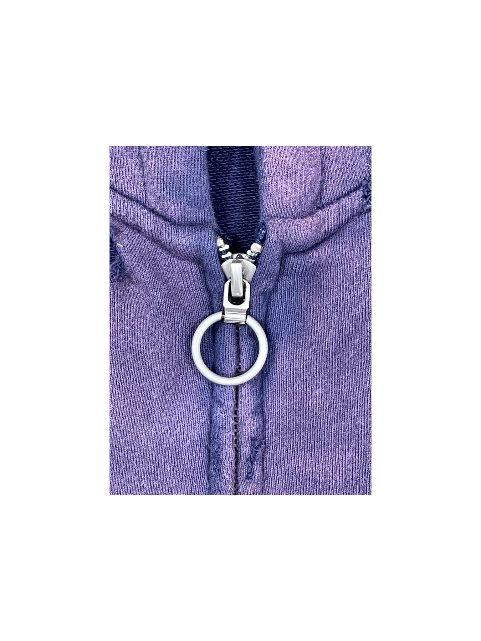 Vale Distressed Zip Up Purple Hoodie