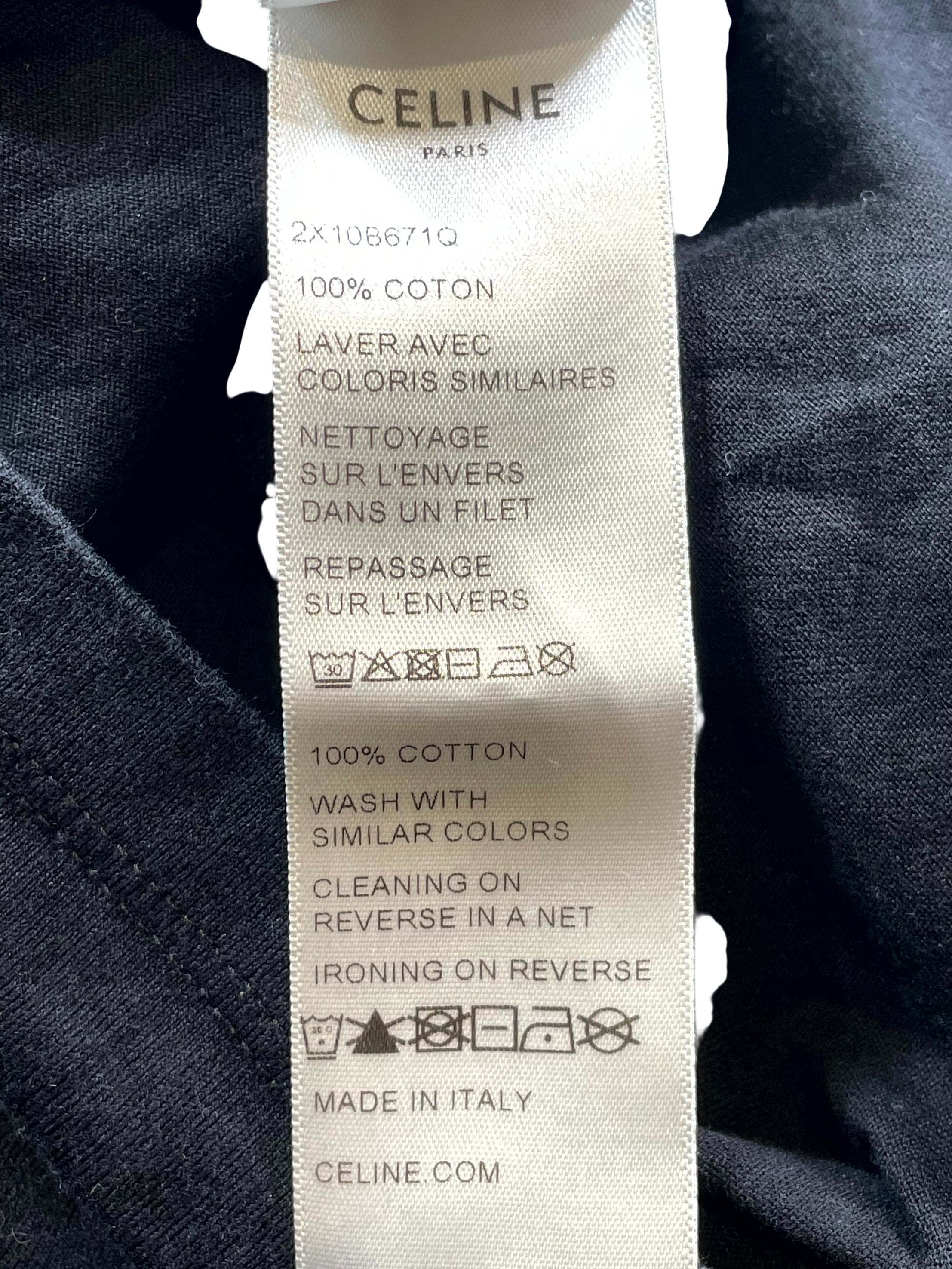 Celine Gradeient Logo Black Tee