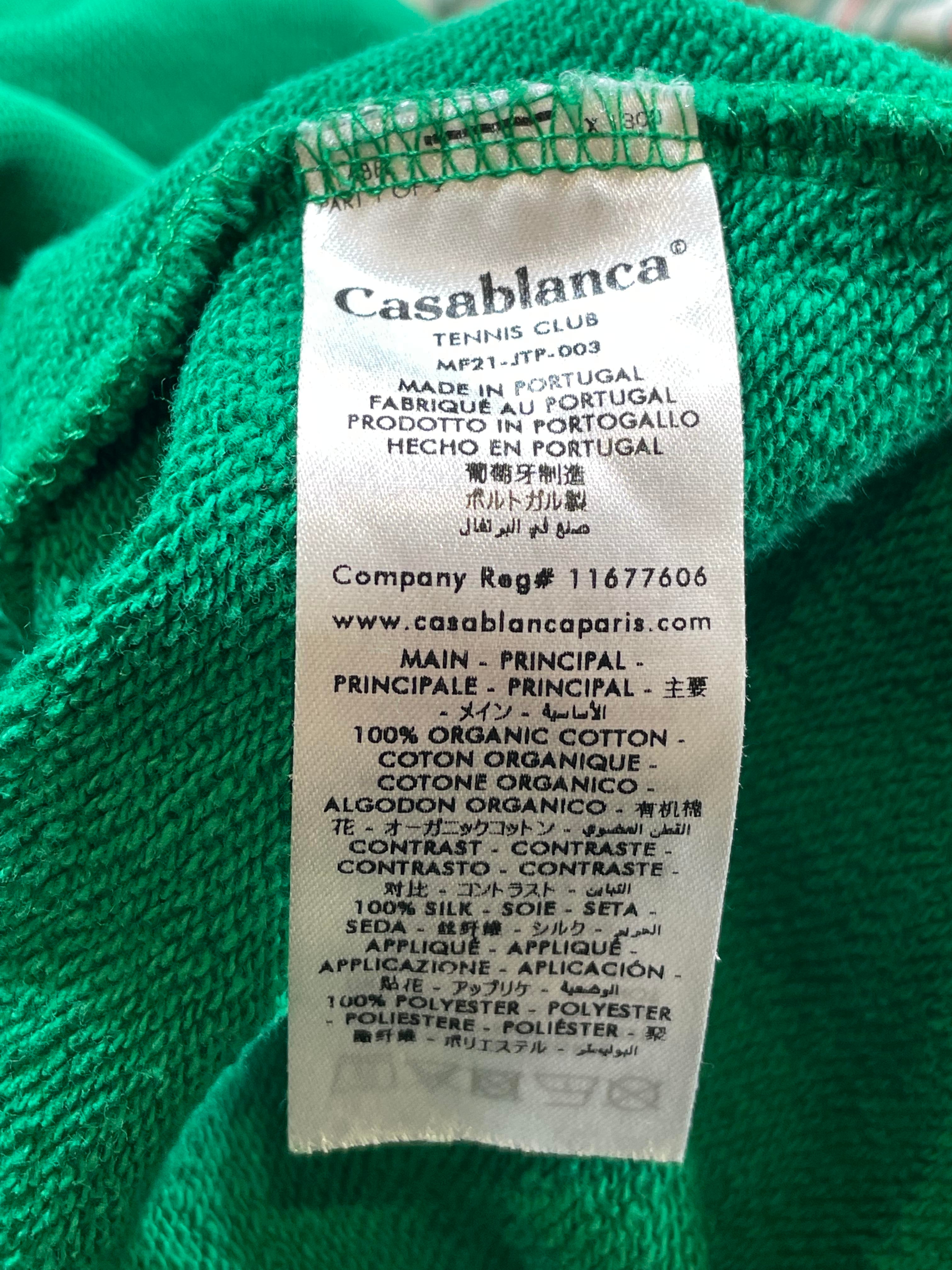 Casablanca Silk Scarf Logo Green Hoodie