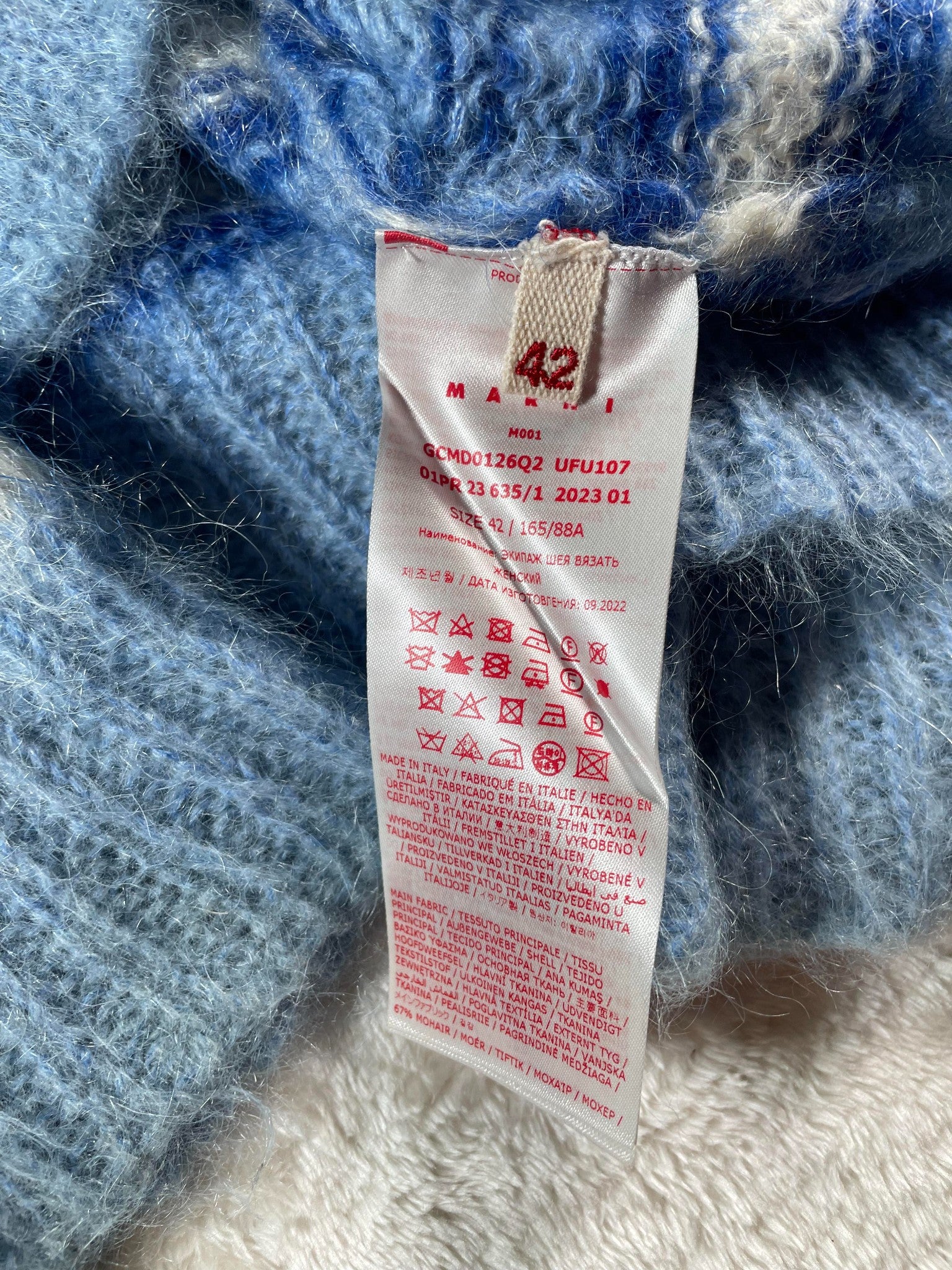 Marni Navy & Baby Blue Mohair Sweater