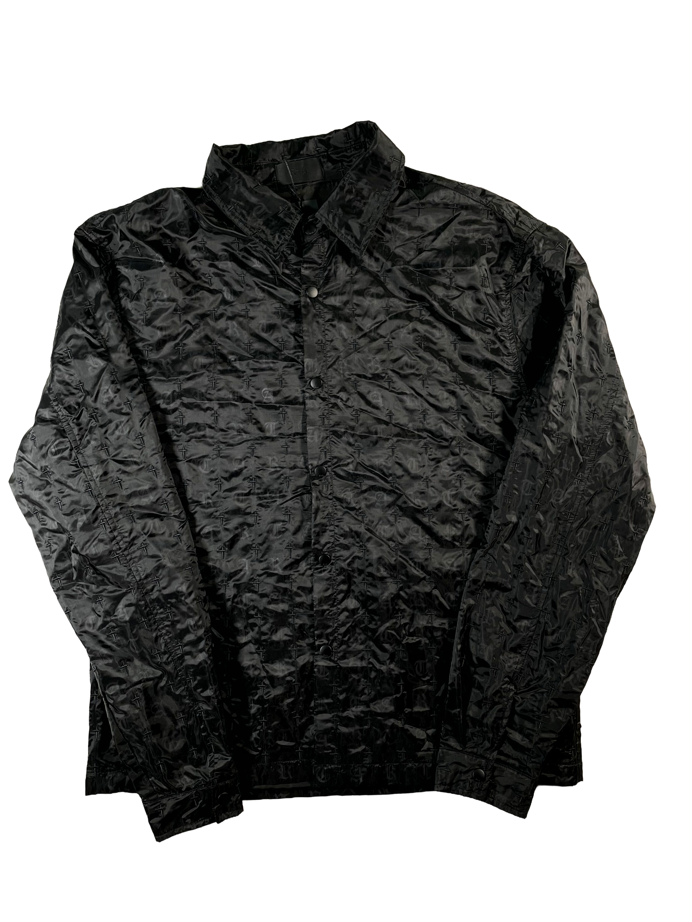 RTA Monogram Cross Windbreaker Black Jacket