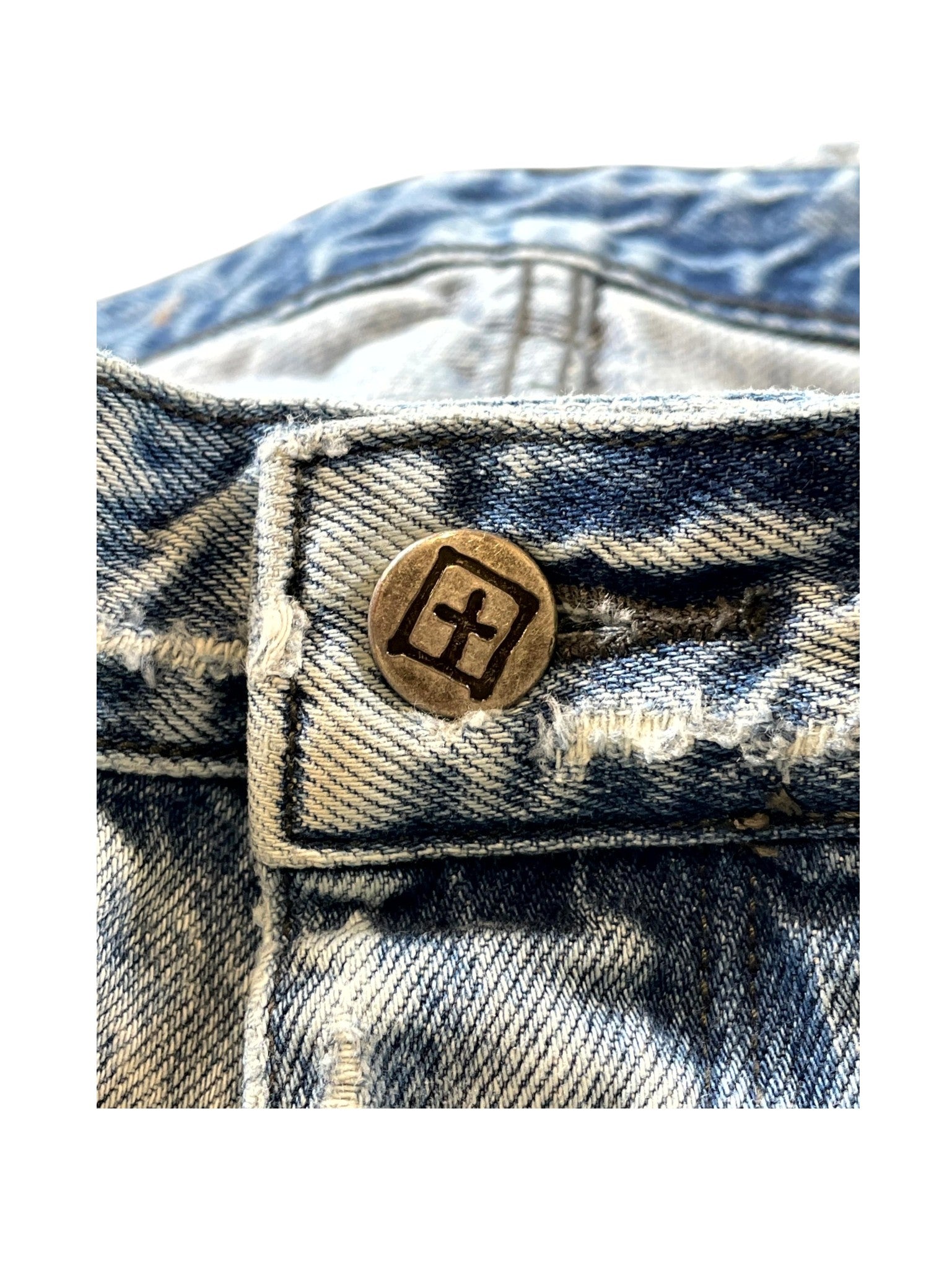 Ksubi Distressed Patchwork Light Wash Jeans