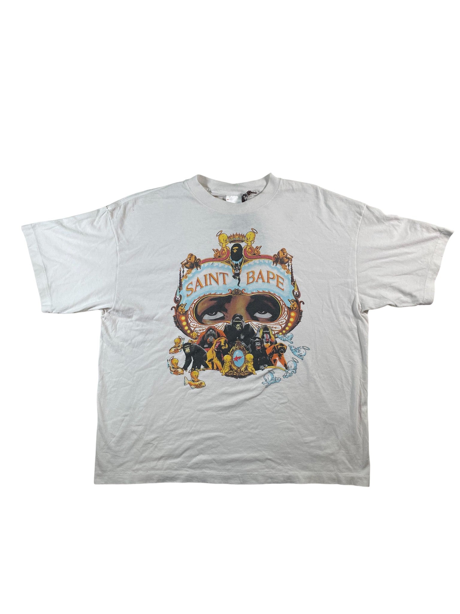 Saint Michael x BAPE White APE Tee