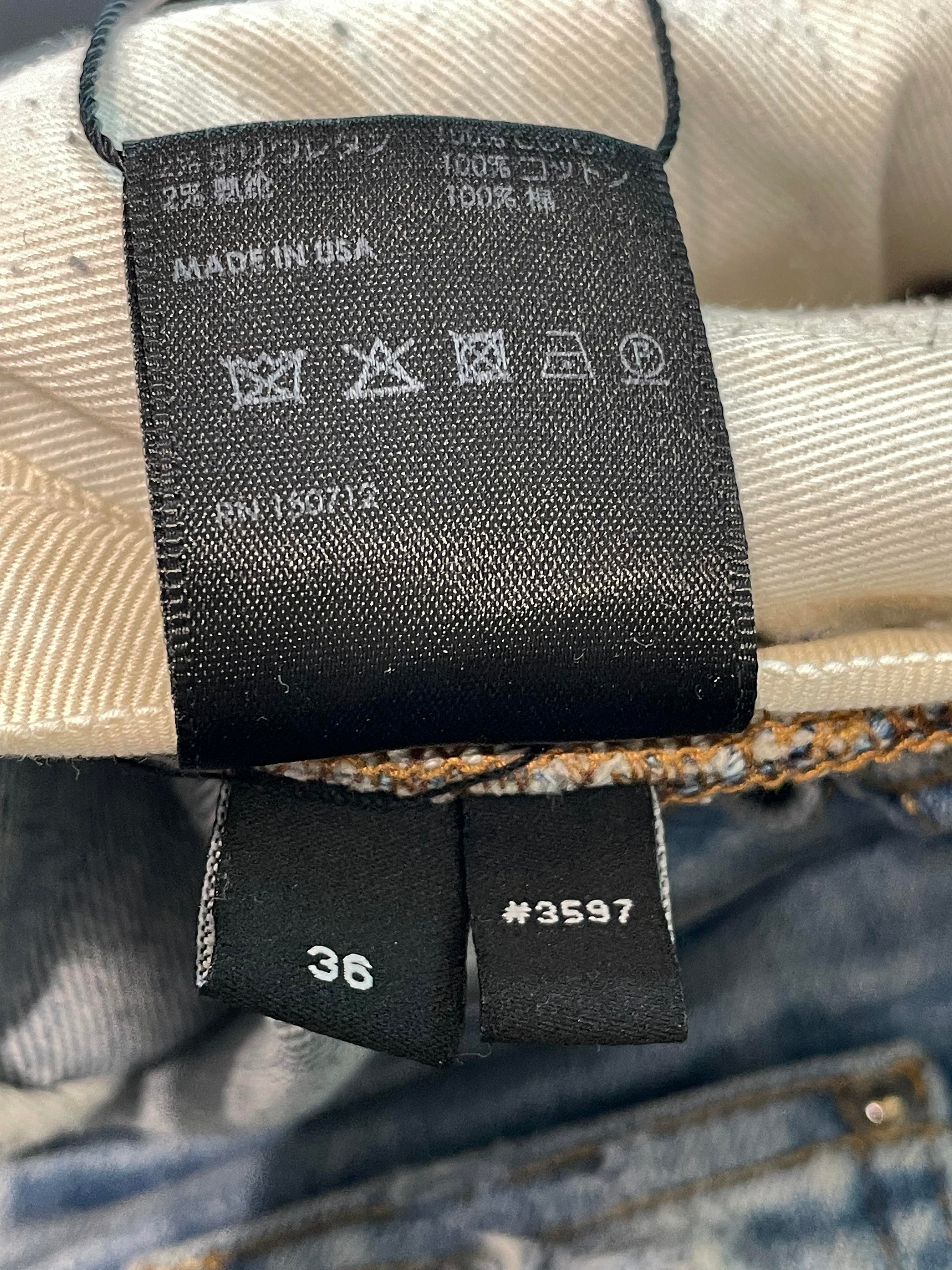 Amiri Burgundy & Blue Plaid Patch Light Wash Jeans