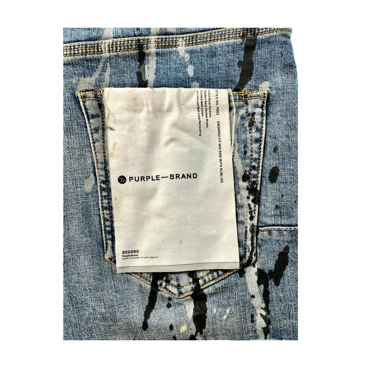 Purple Brand Splatter Light Wash & Black Jeans