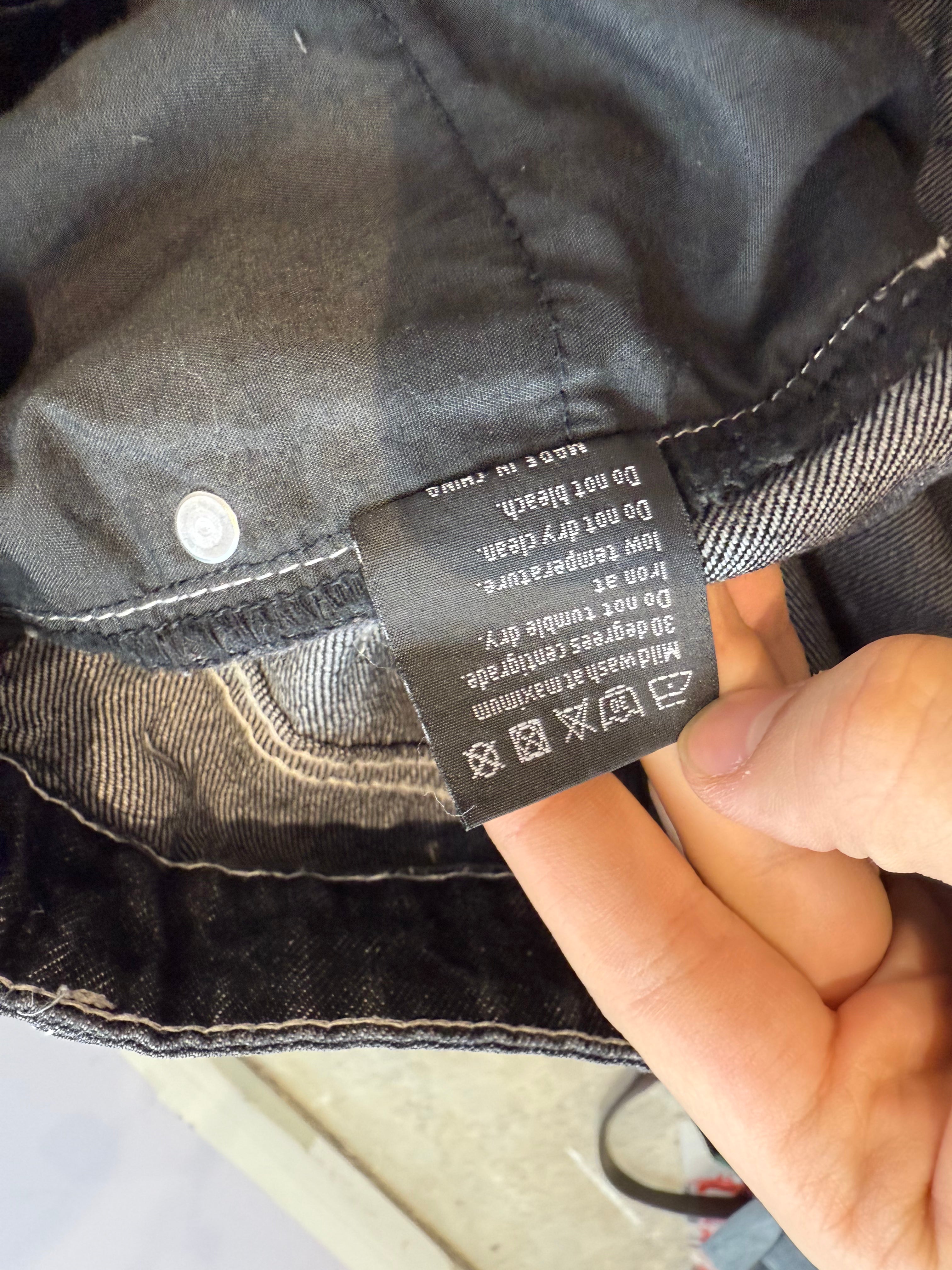 WDW Scripture Distressed Black Jeans