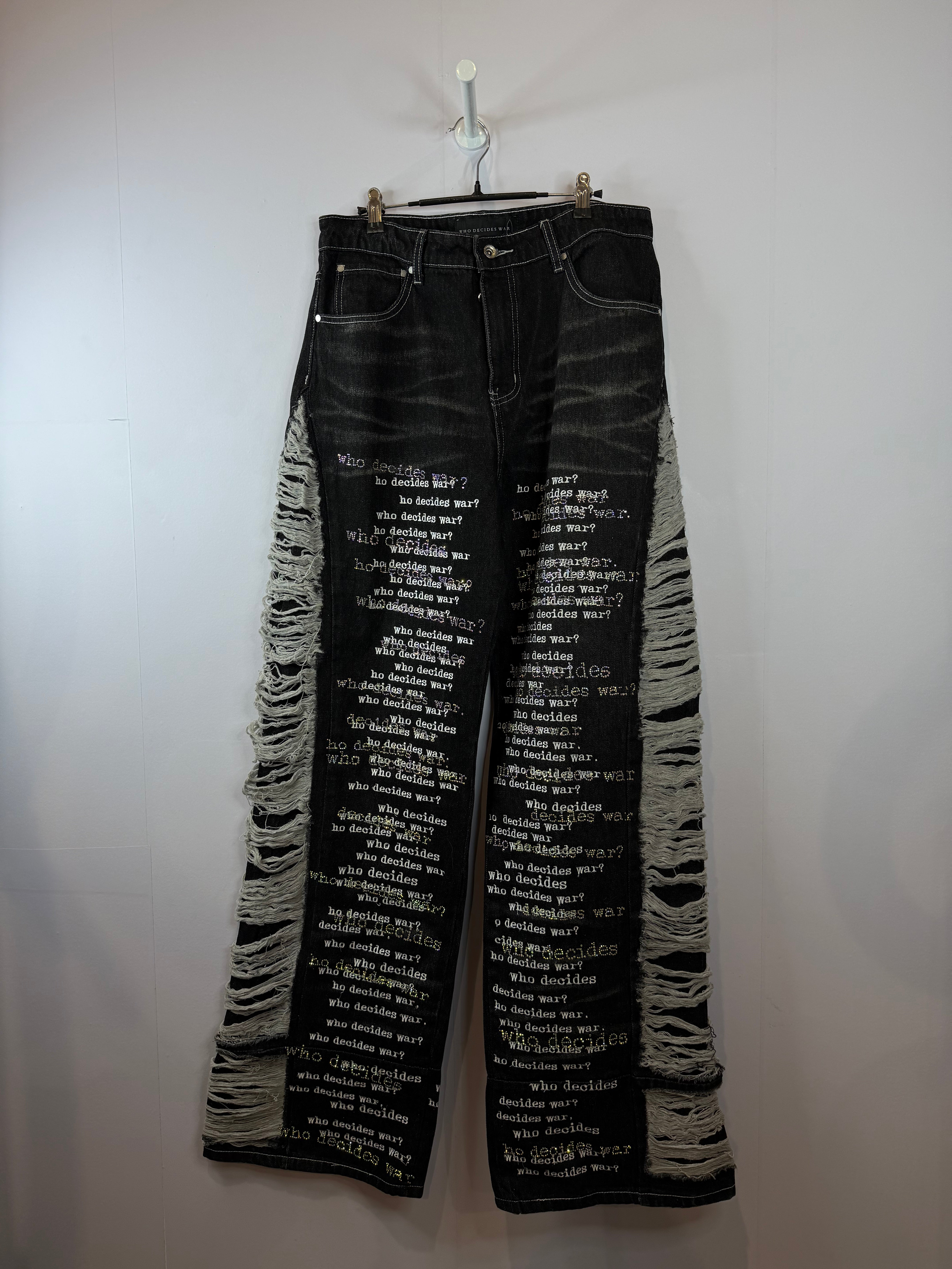 WDW Rhinestone Scripture Black Jeans