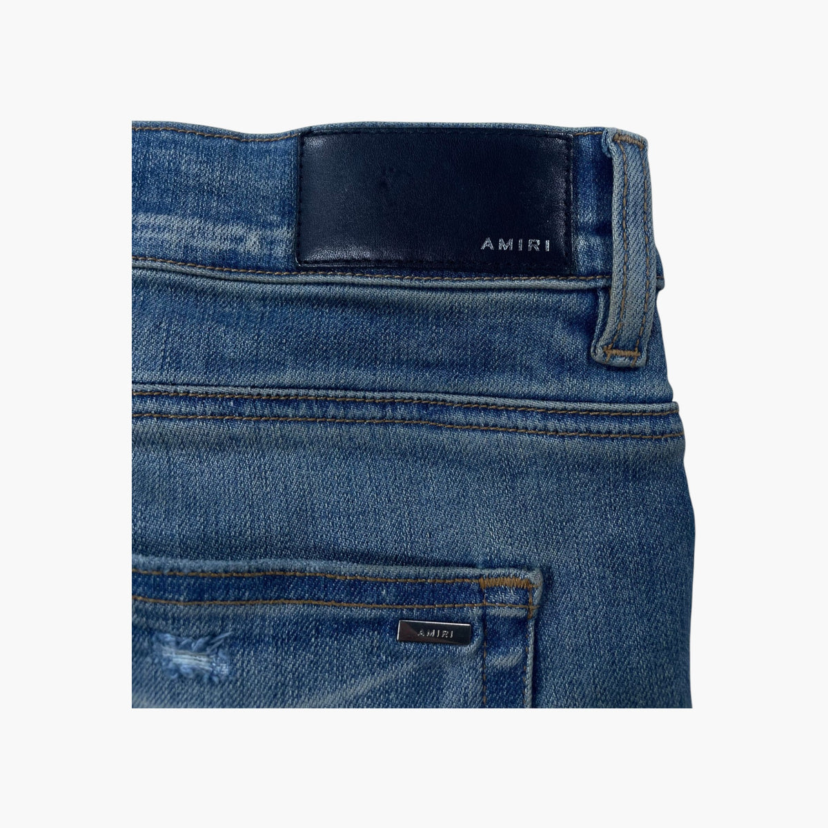 Amiri Teal Bones Light Wash Jeans