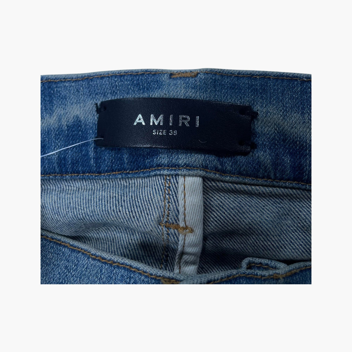Amiri Teal Bones Light Wash Jeans