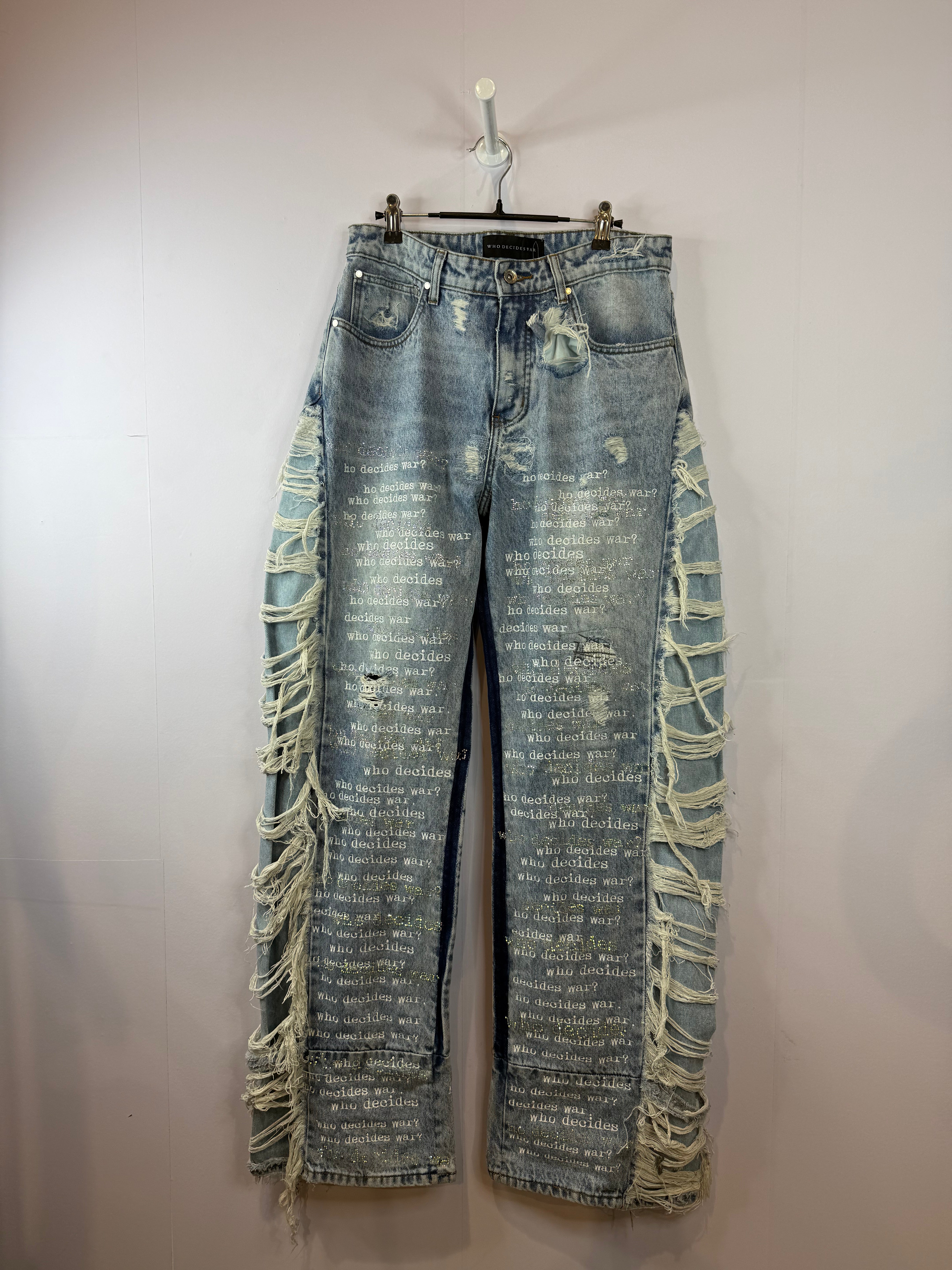 WDW Rhinestone Scripture Light Wash Jeans