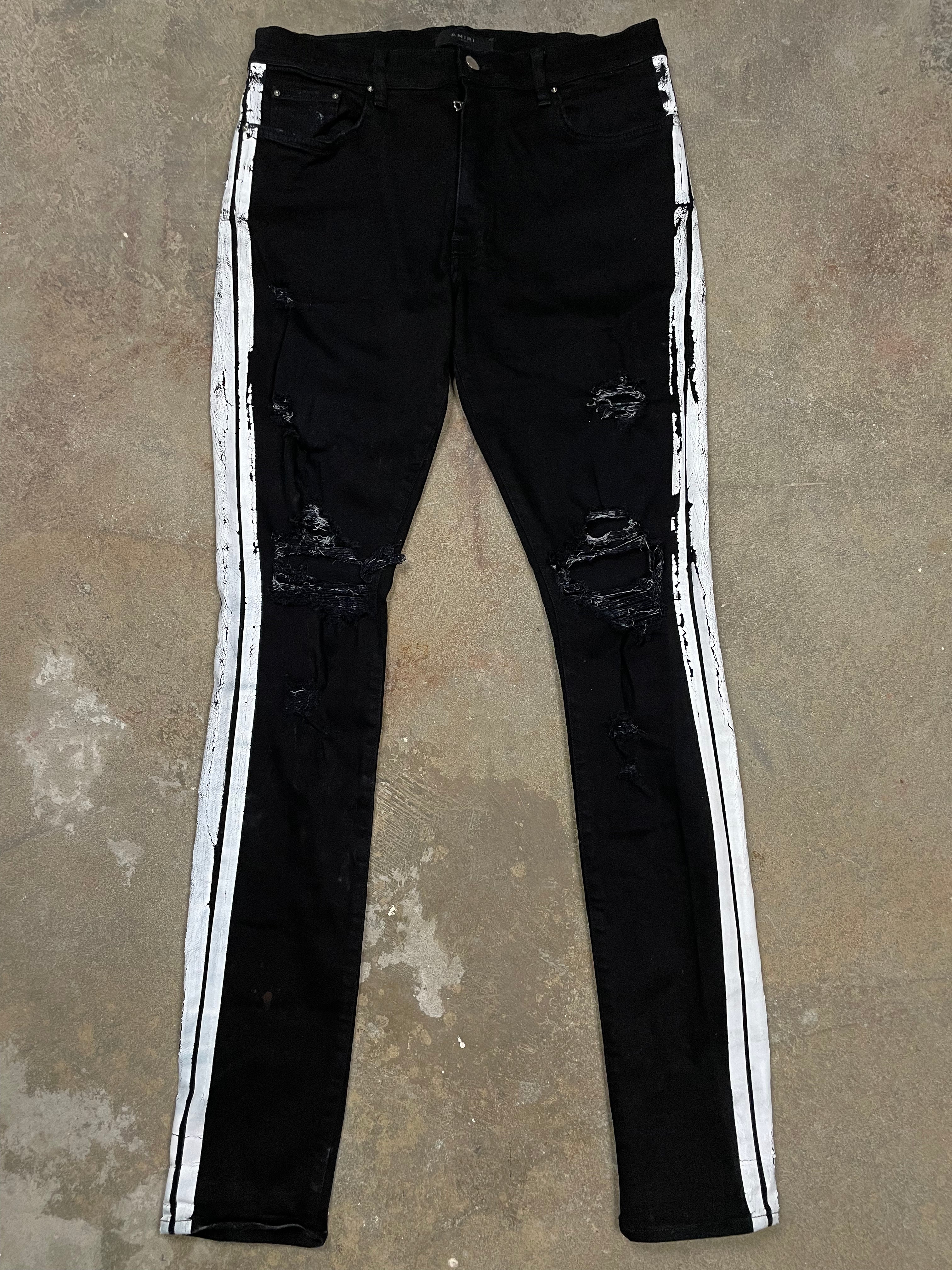Amiri Jeans Black White Stripe 34 Used