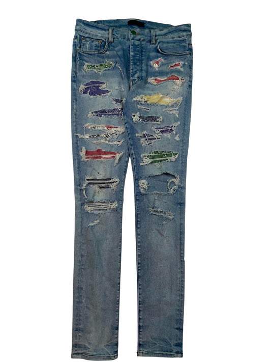Amiri Thrasher Multi Color Light Wash Jeans