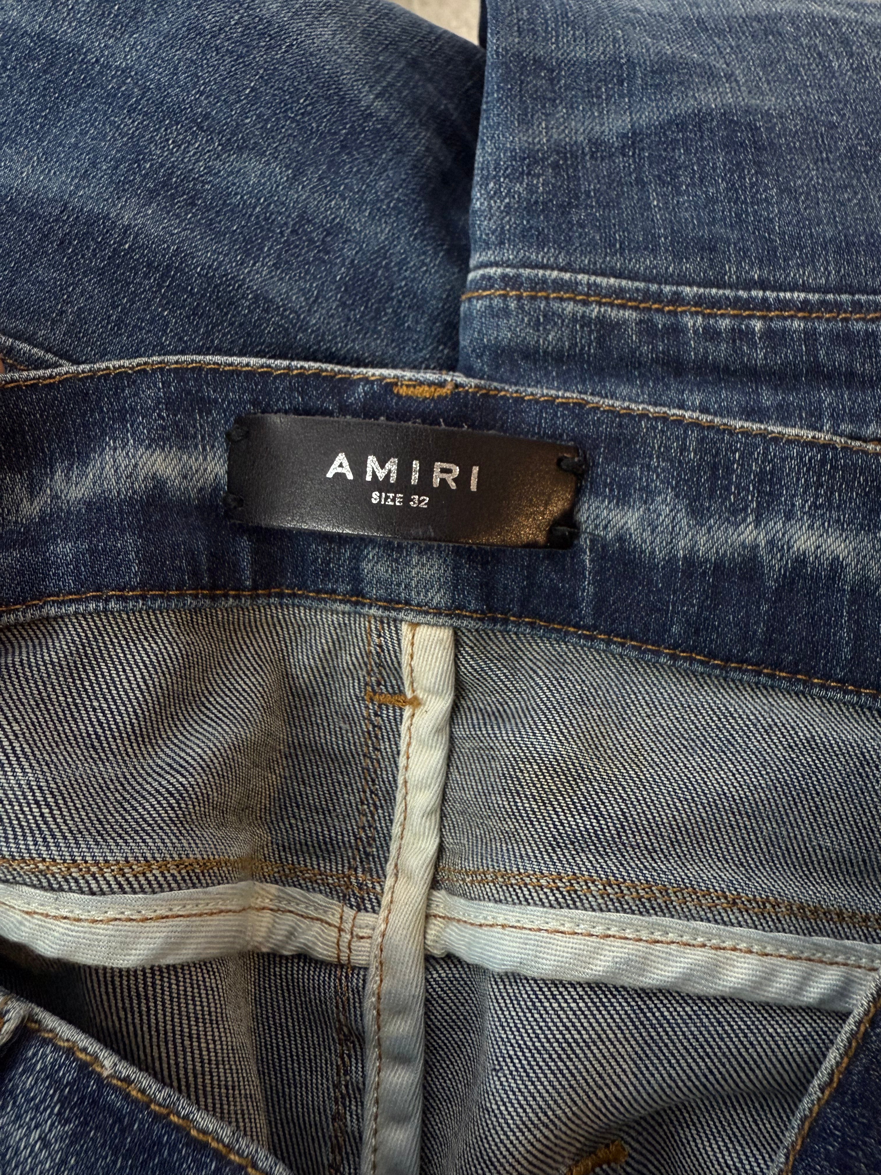 Amiri MX2 Dark Wash Denim Patch Jeans