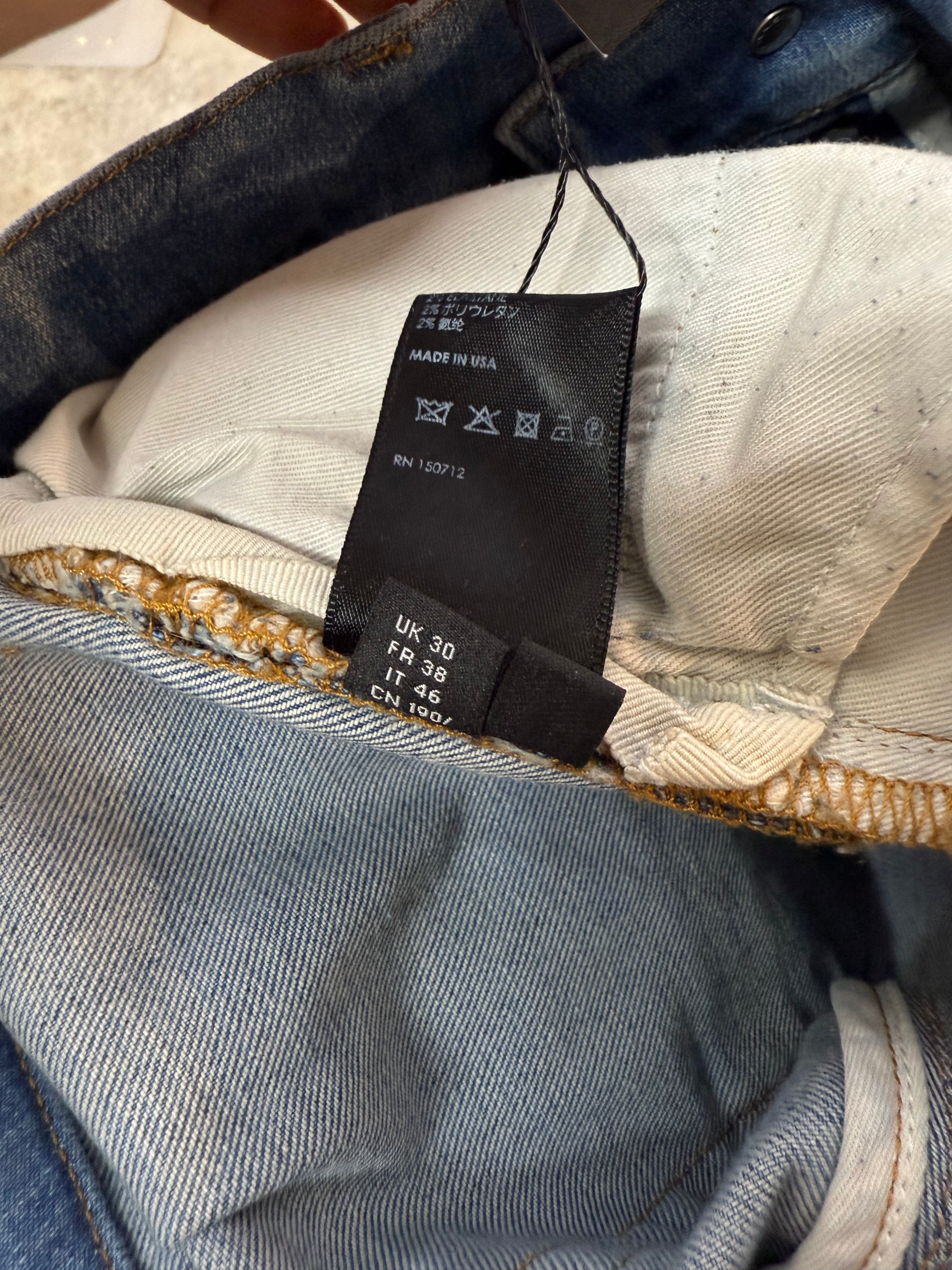 Amiri MX2 Blue & Orange Plaid Jeans