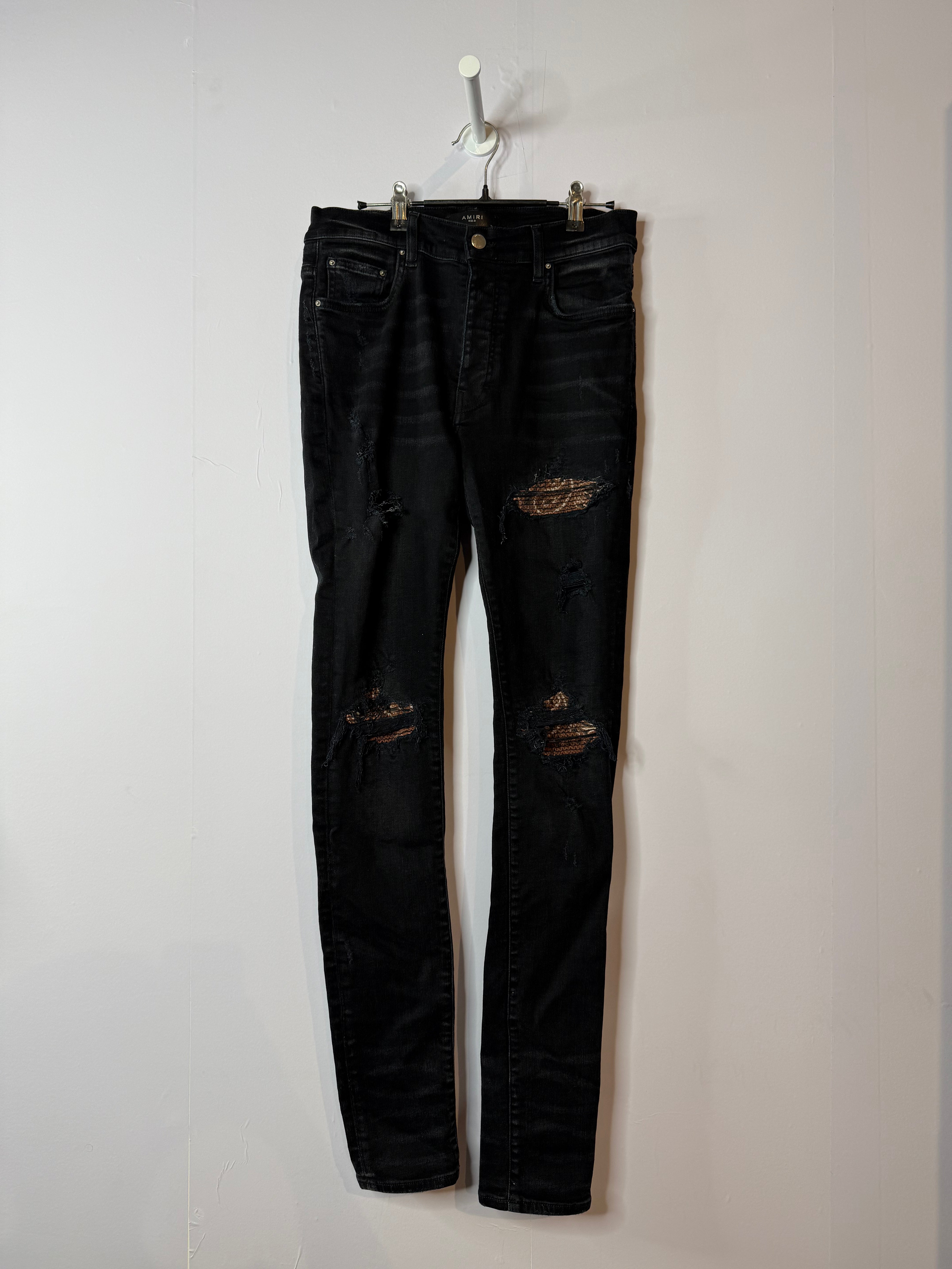 Amiri MX1 Black & Brown Paisley Jeans