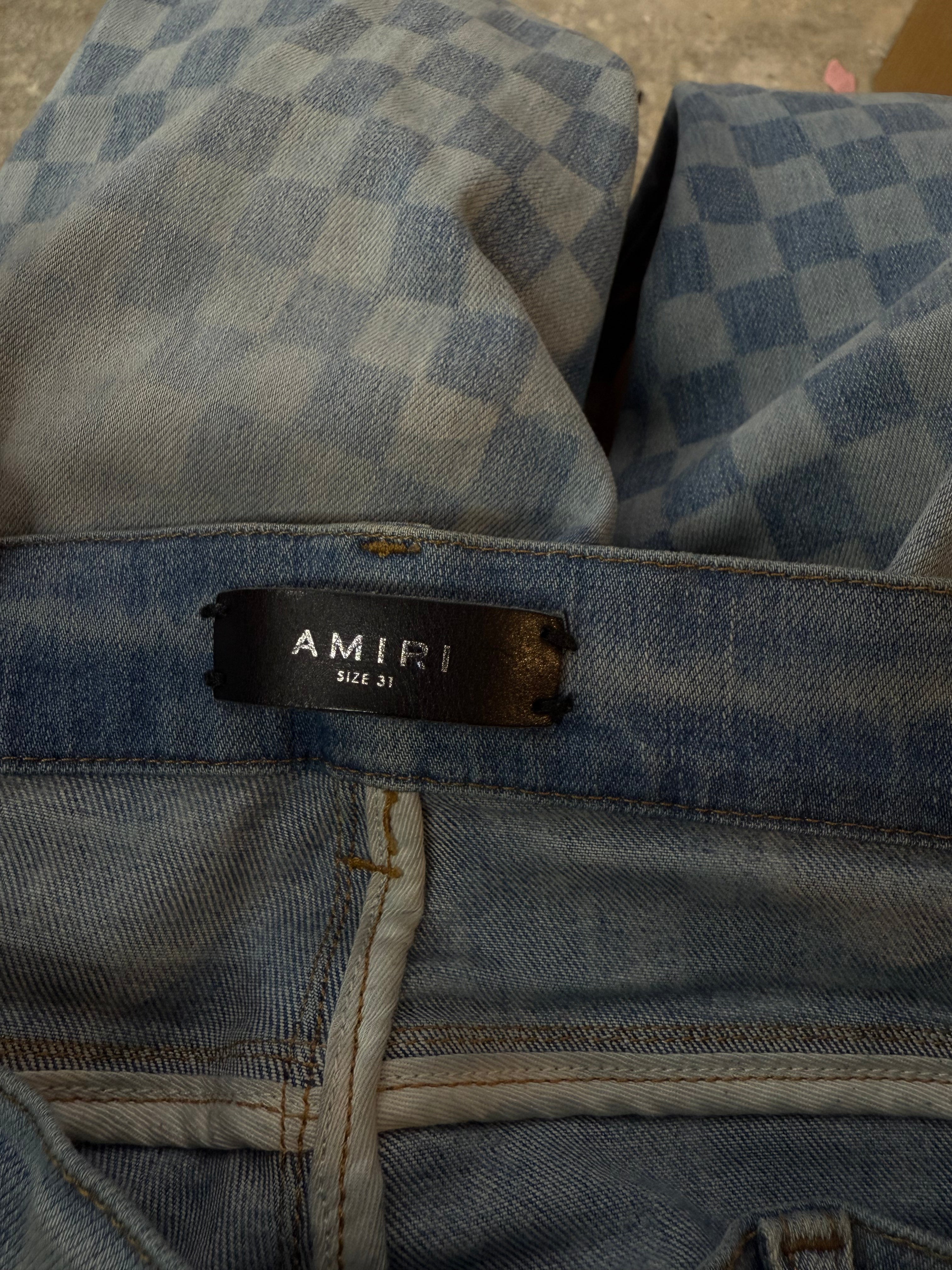 Amiri Checkered Blue Jean