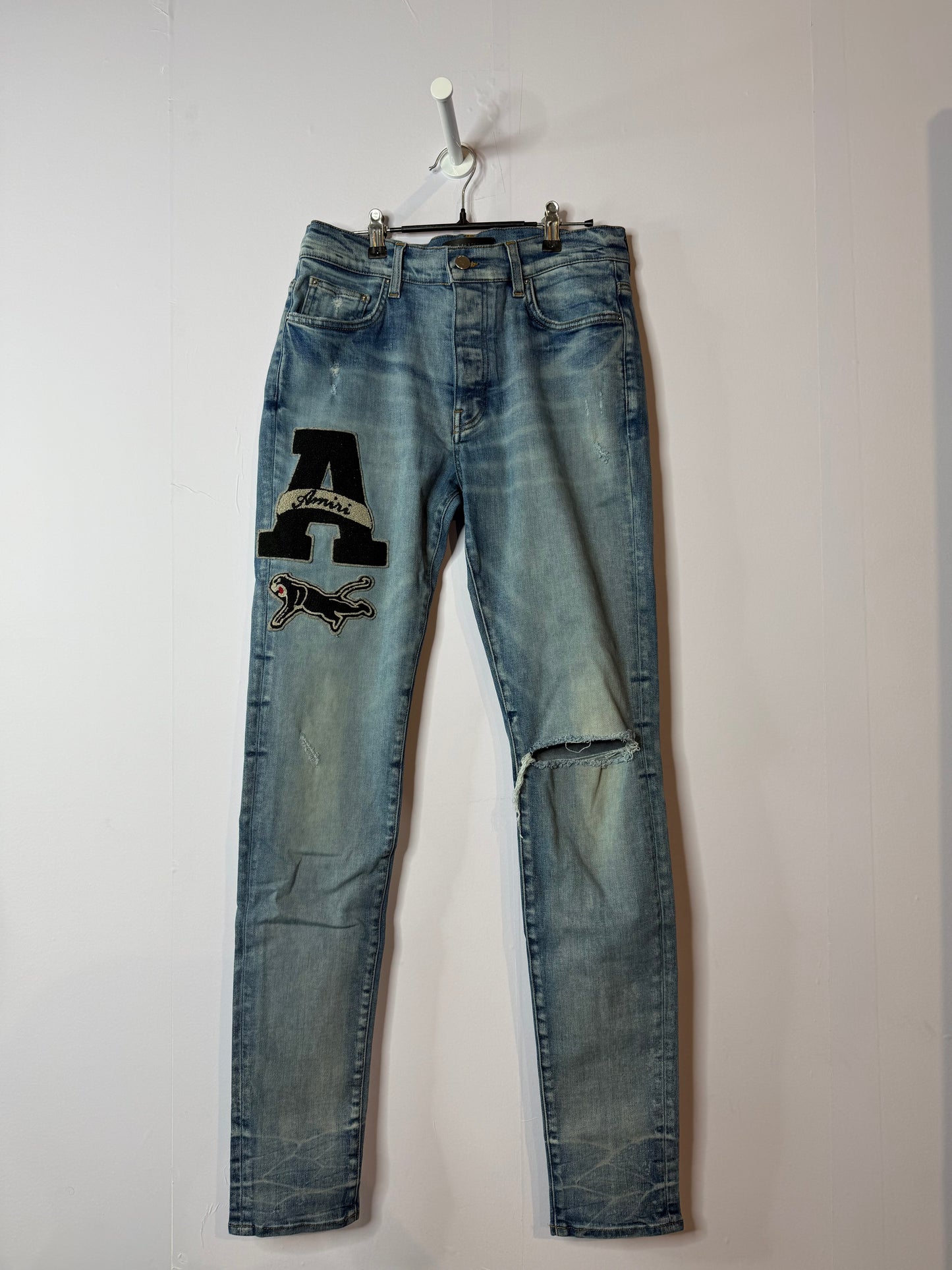 Amiri Varsity A Patch Blue Jeans
