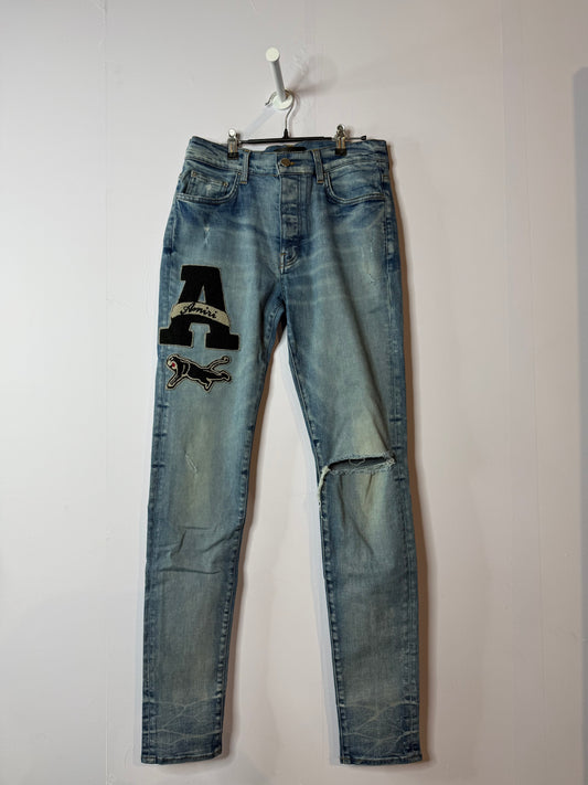 Amiri Varsity A Patch Blue Jeans