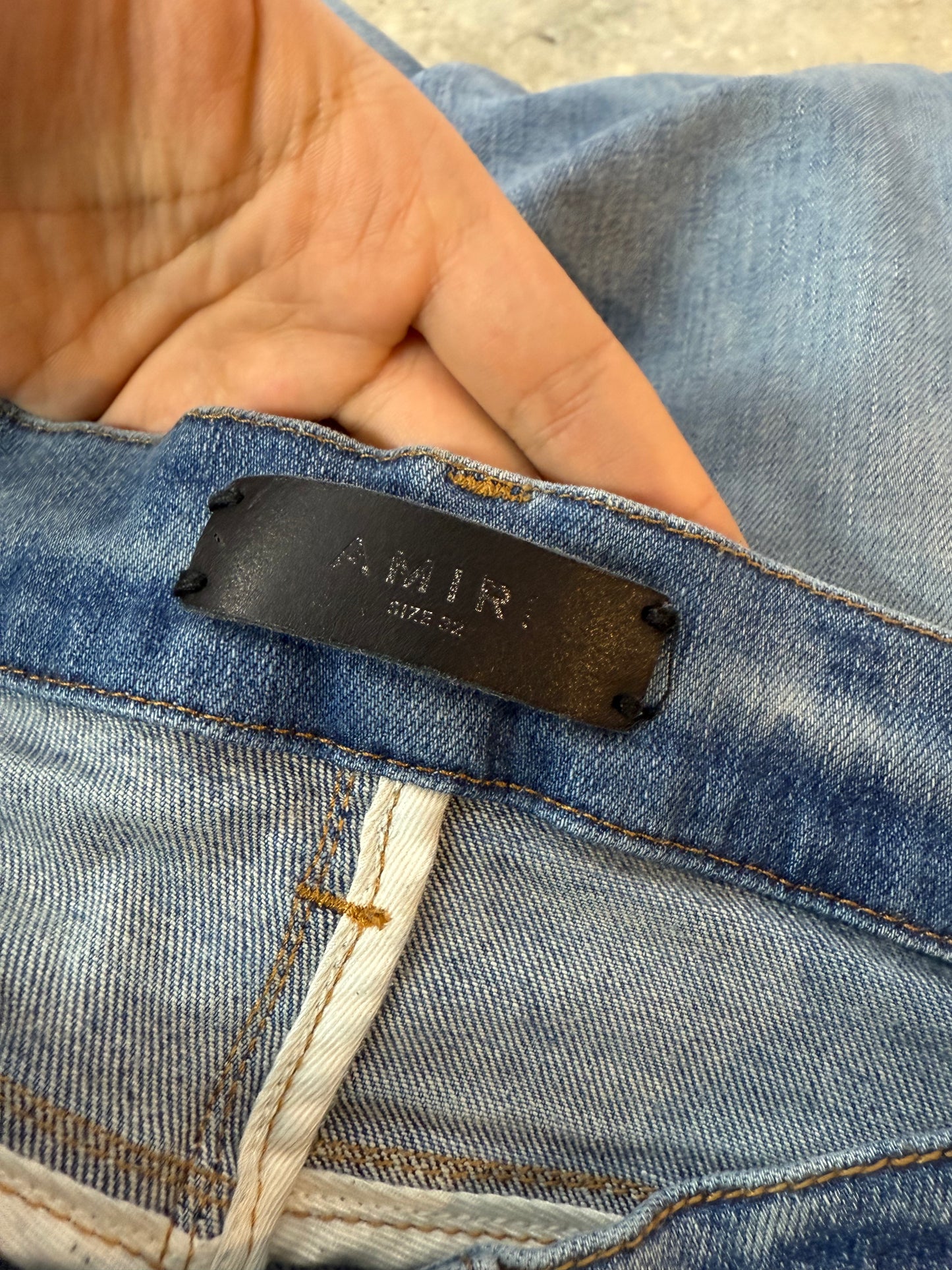 Amiri Varsity A Patch Blue Jeans