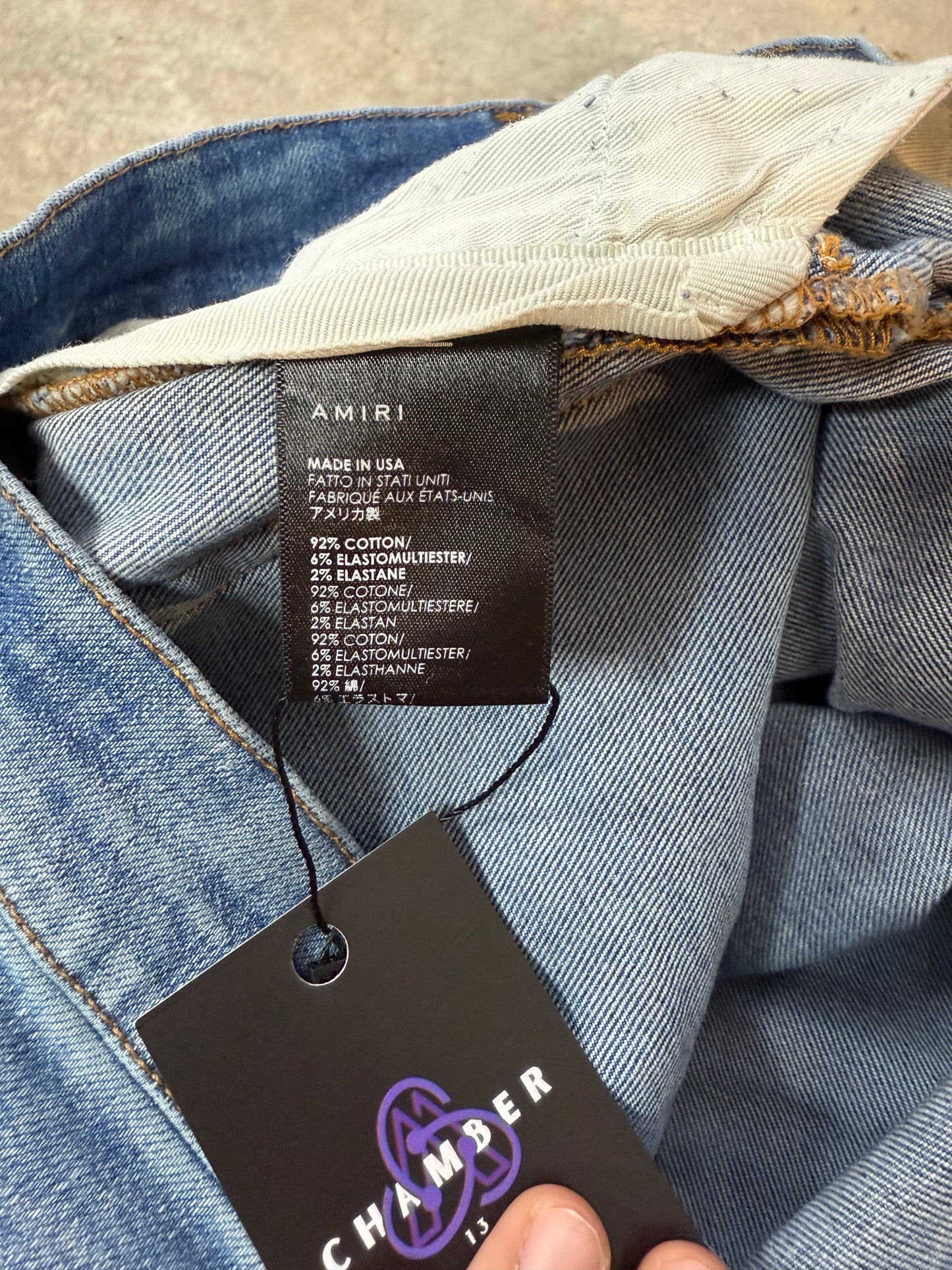 Amiri Varsity A Patch Blue Jeans