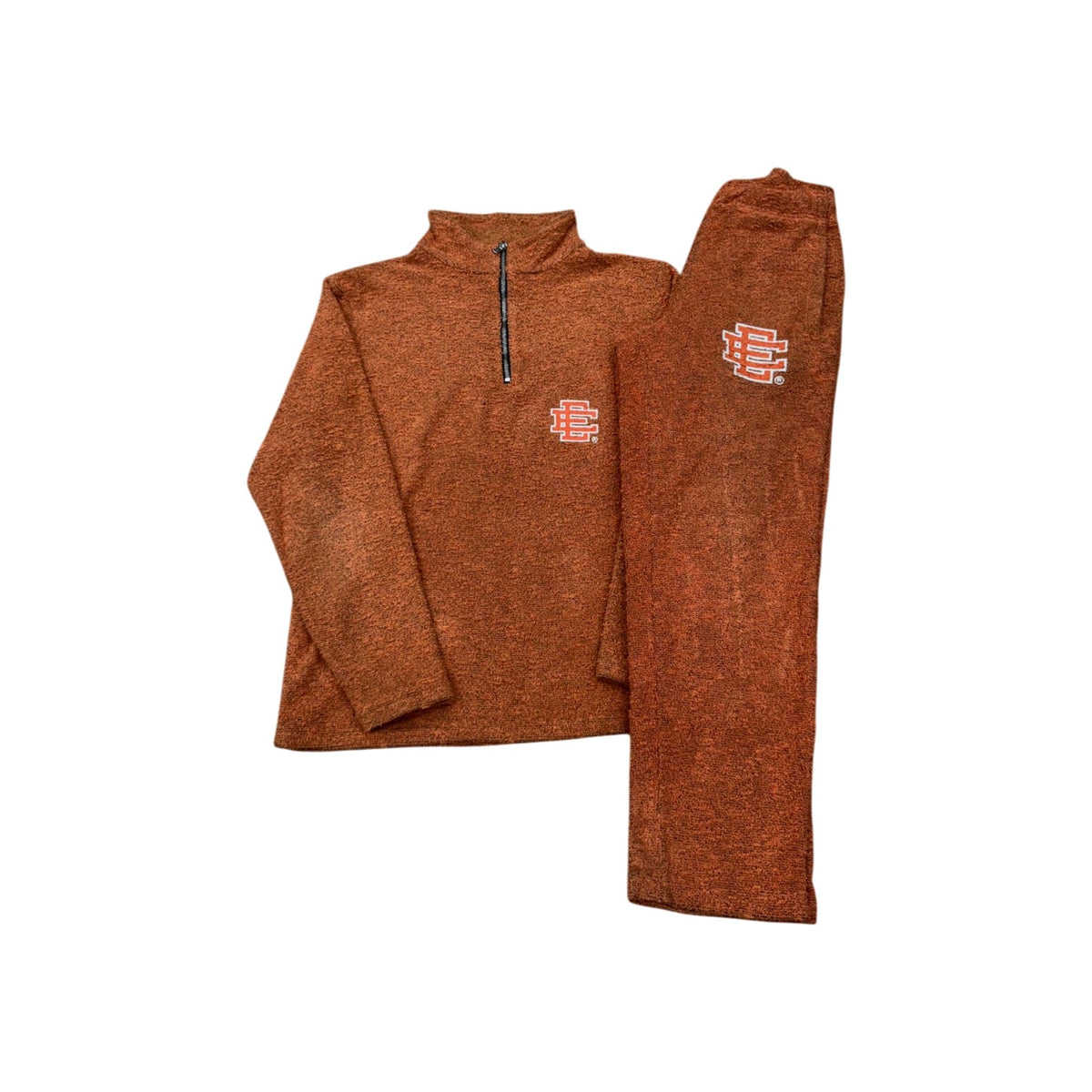 Eric Emanuel Boucle Quarter Zip Orange Sweatsuit