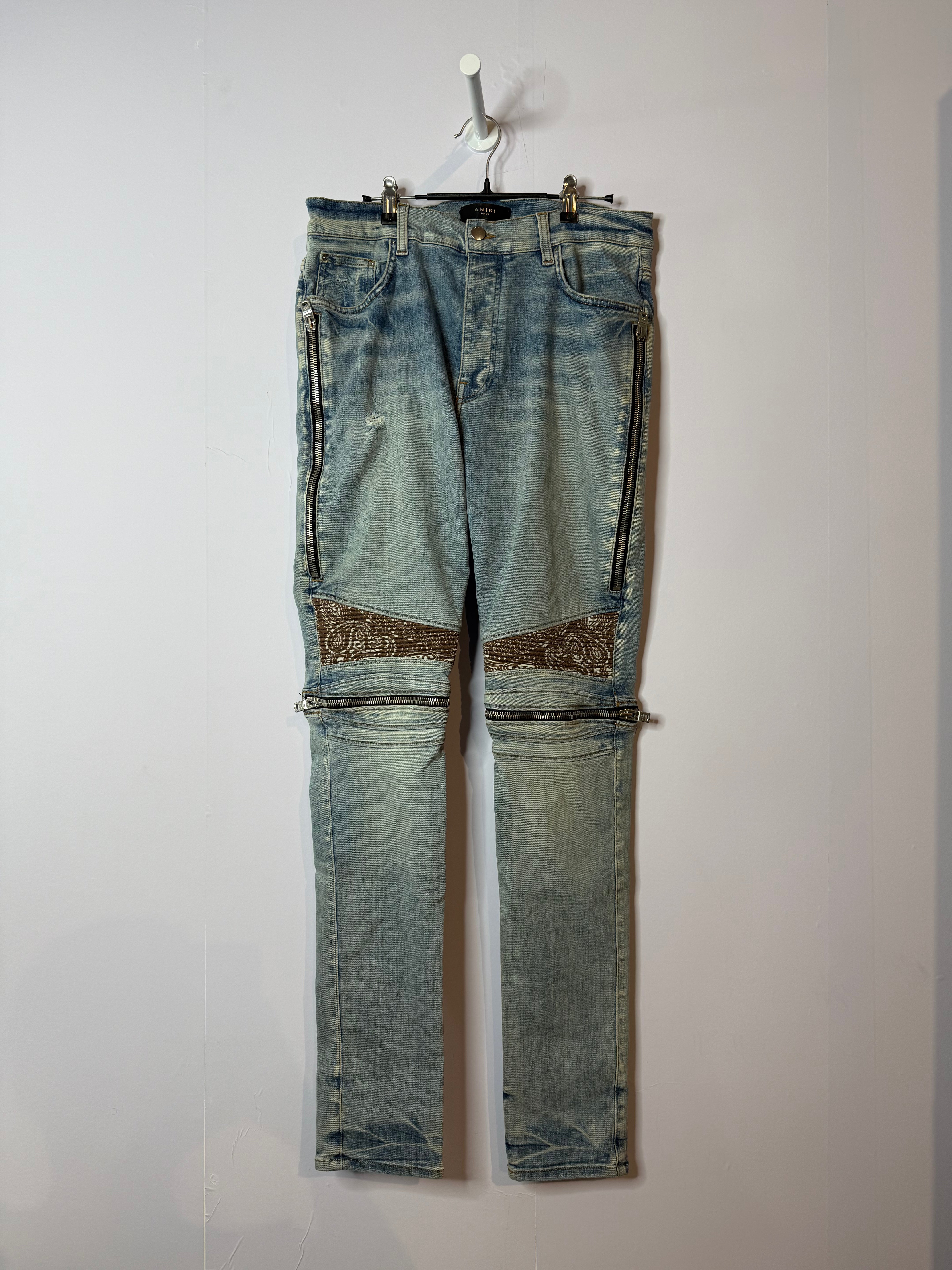 Amiri MX2 Blue & Brown Paisley Patch 34