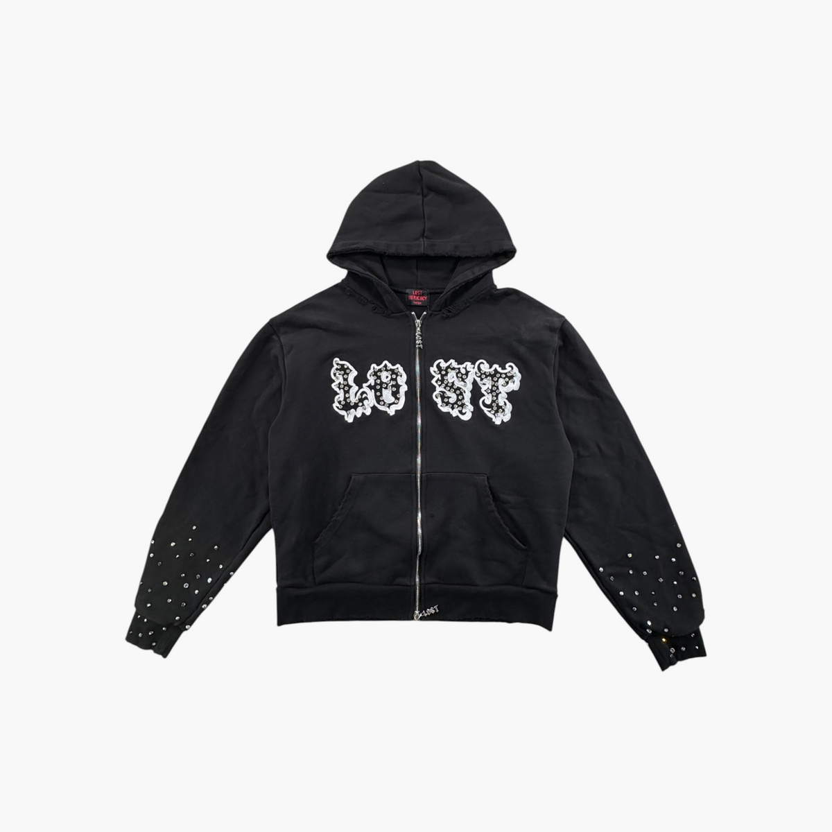 Lost Intricacy Black Patch Zip Up Hoodie