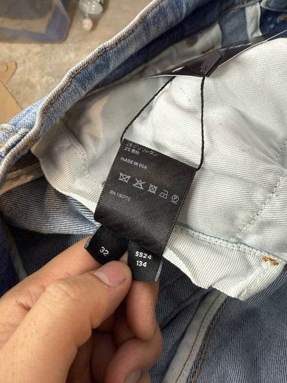 Amiri Light Wash Pink Logo Jeans