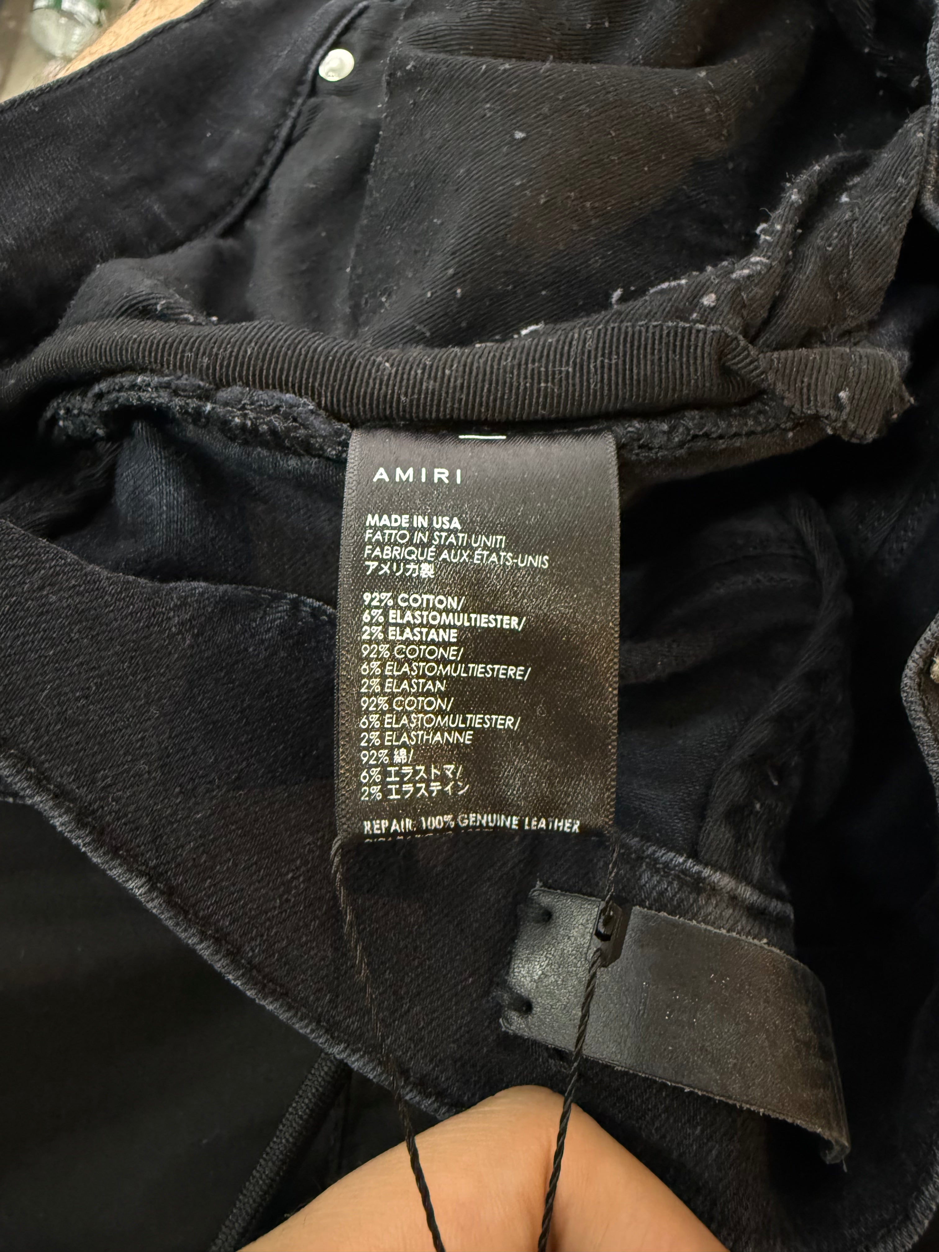 Amiri Old English Black Jeans