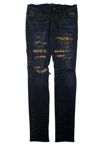 Amiri Thrasher Cheetah Black Jeans