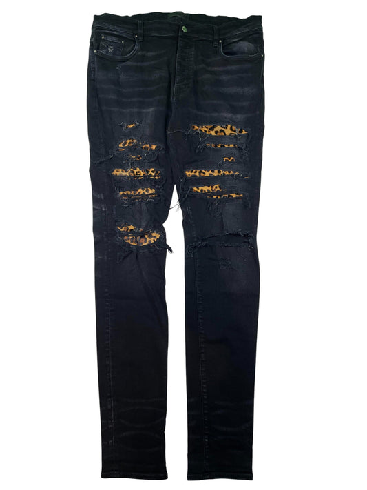 Amiri Thrasher Cheetah Black Jeans