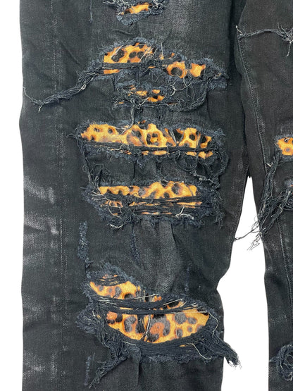 Amiri Thrasher Cheetah Black Jeans