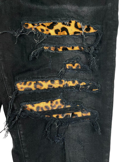 Amiri Thrasher Cheetah Black Jeans