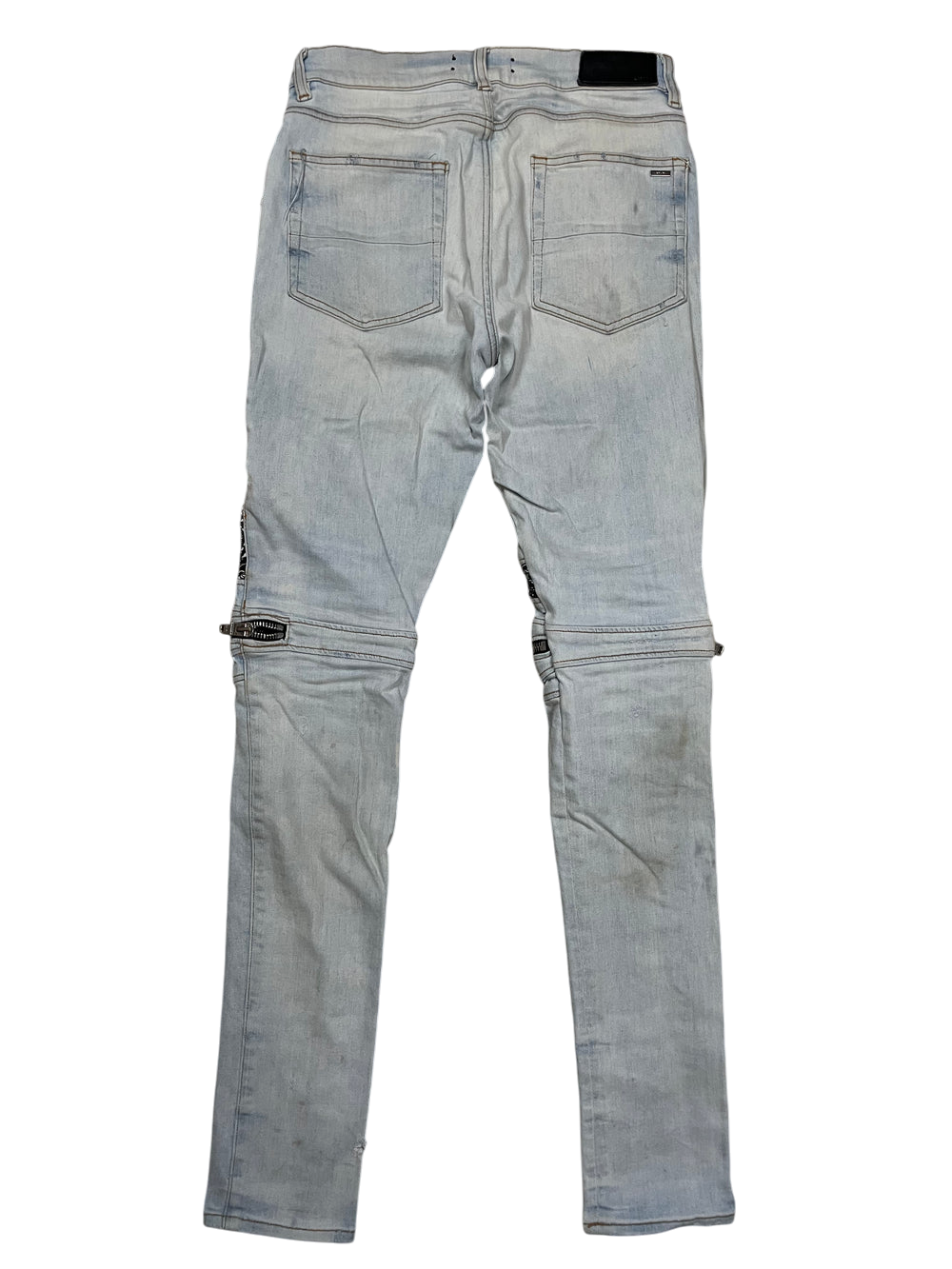 Amiri MX2 Paisley Patch Light Wash & Black Jeans