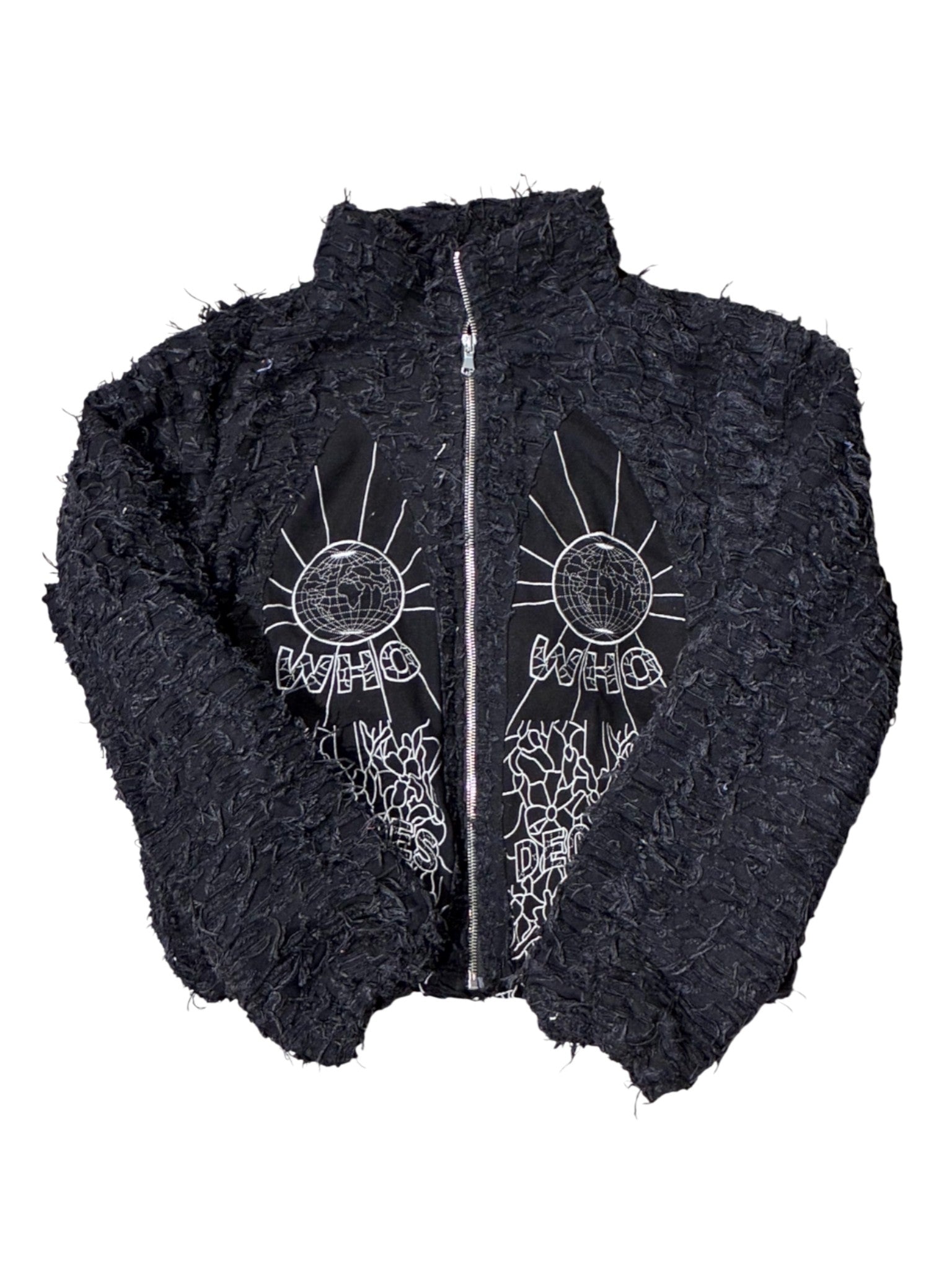 WDW Distressed Husk Down Black Jacket