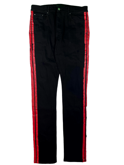 Amiri Black & Red Stripe Jeans