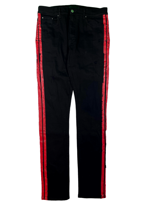 Amiri Black & Red Stripe Jeans