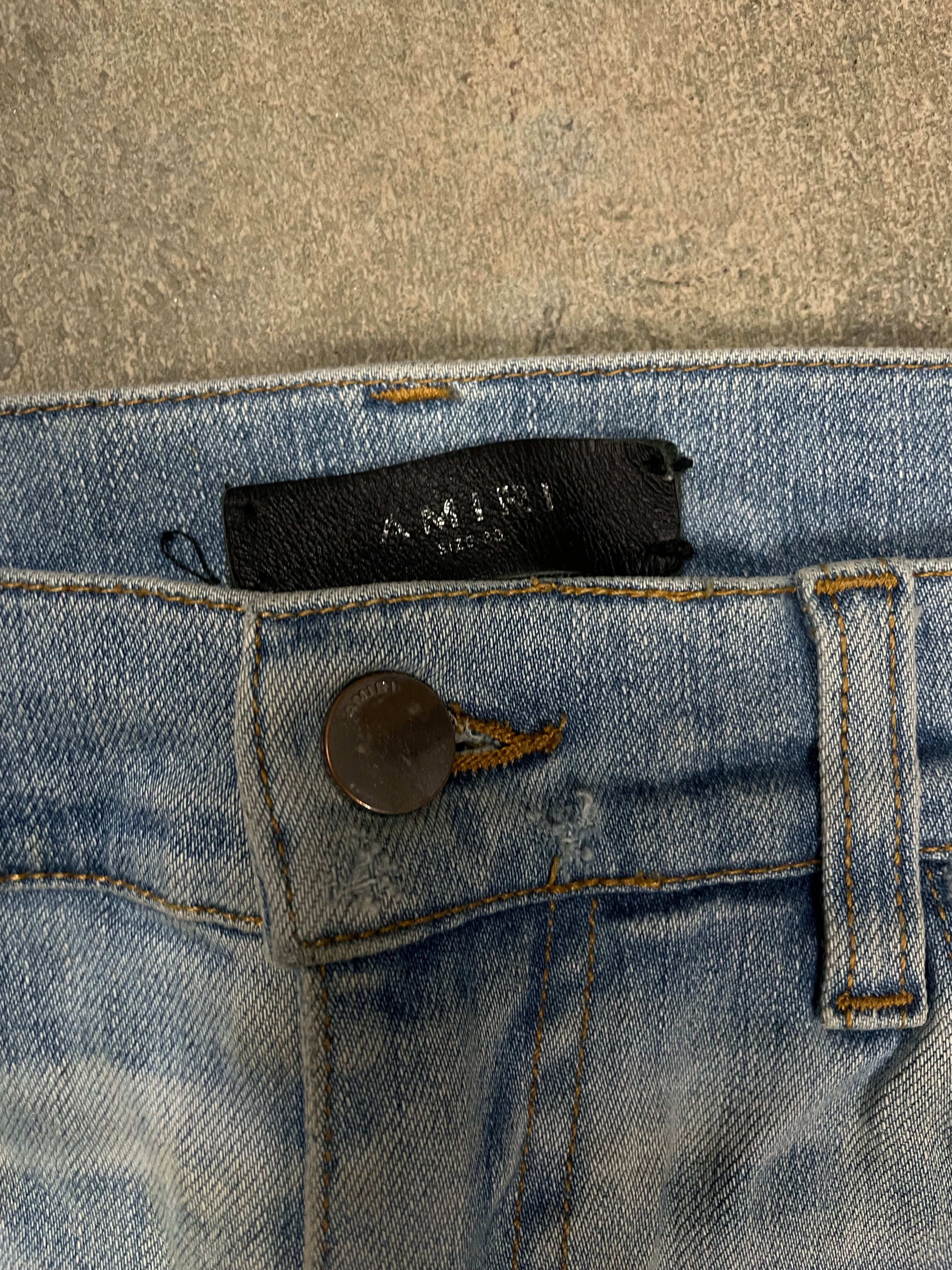 Amiri Jeans Light Wash White Stripe 33 Used