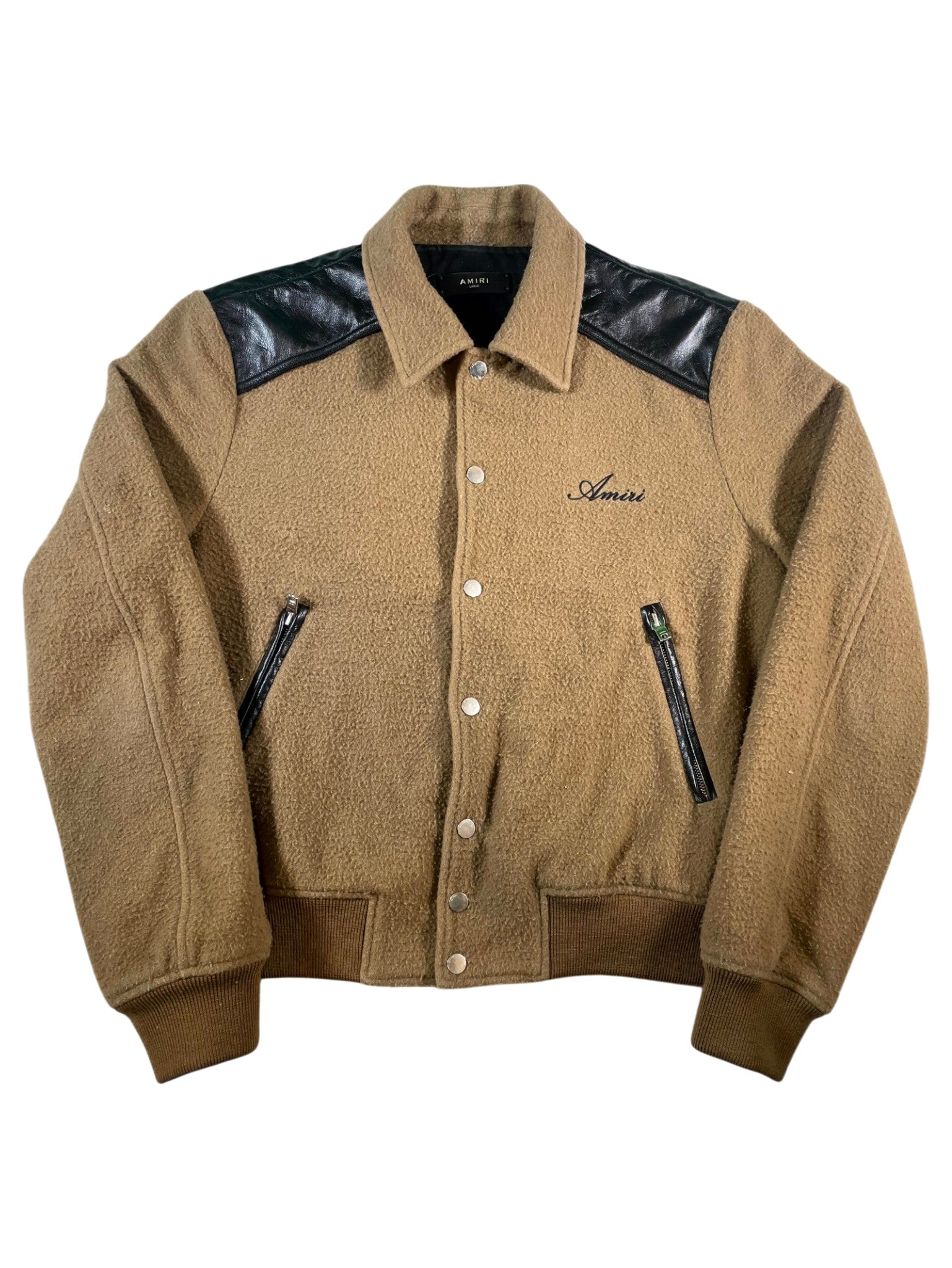 Amiri "Shearling Varsity" Brown & Black Jacket