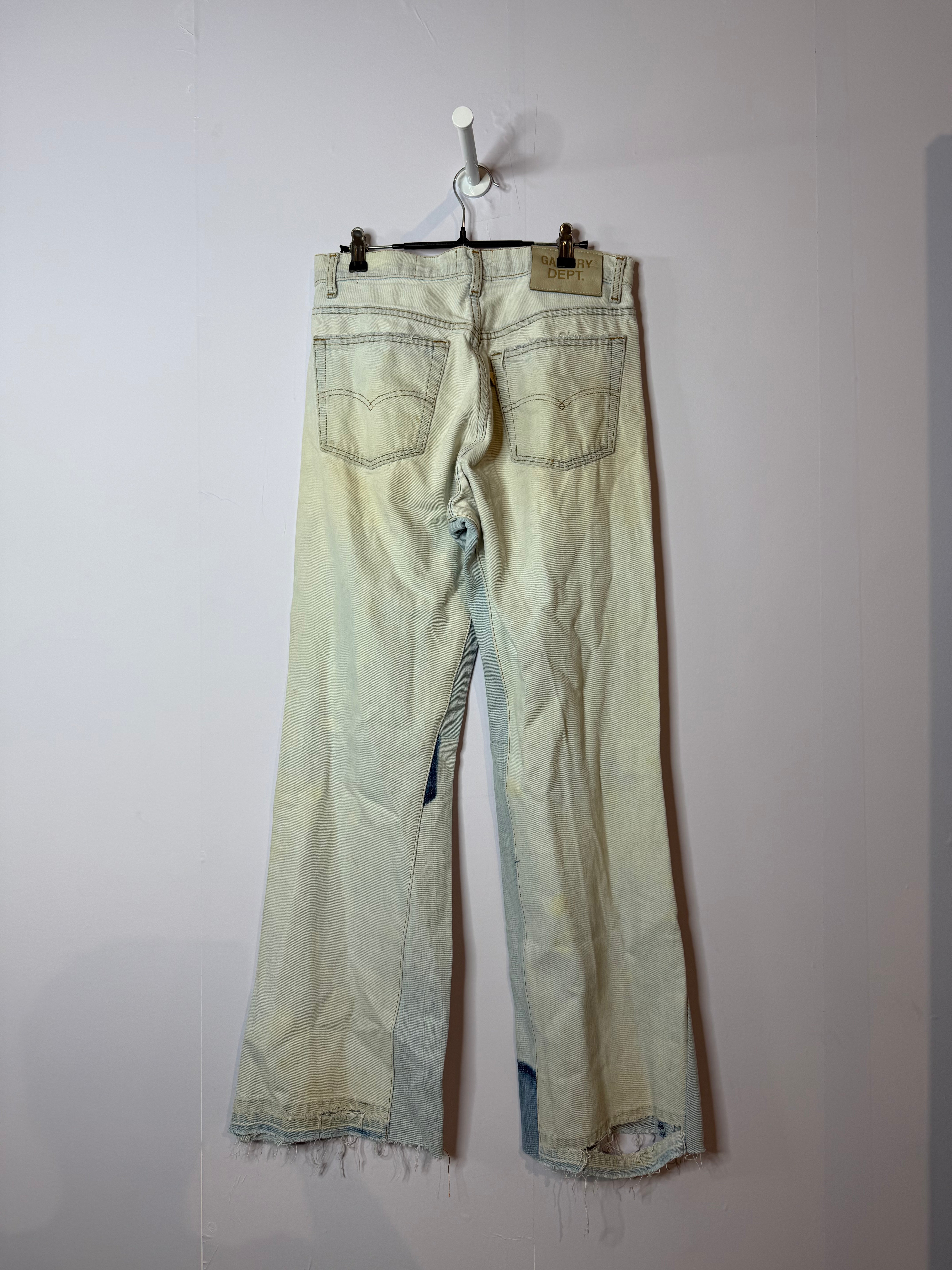 Gallery Dept Light Wash Flared White Blue Jeans