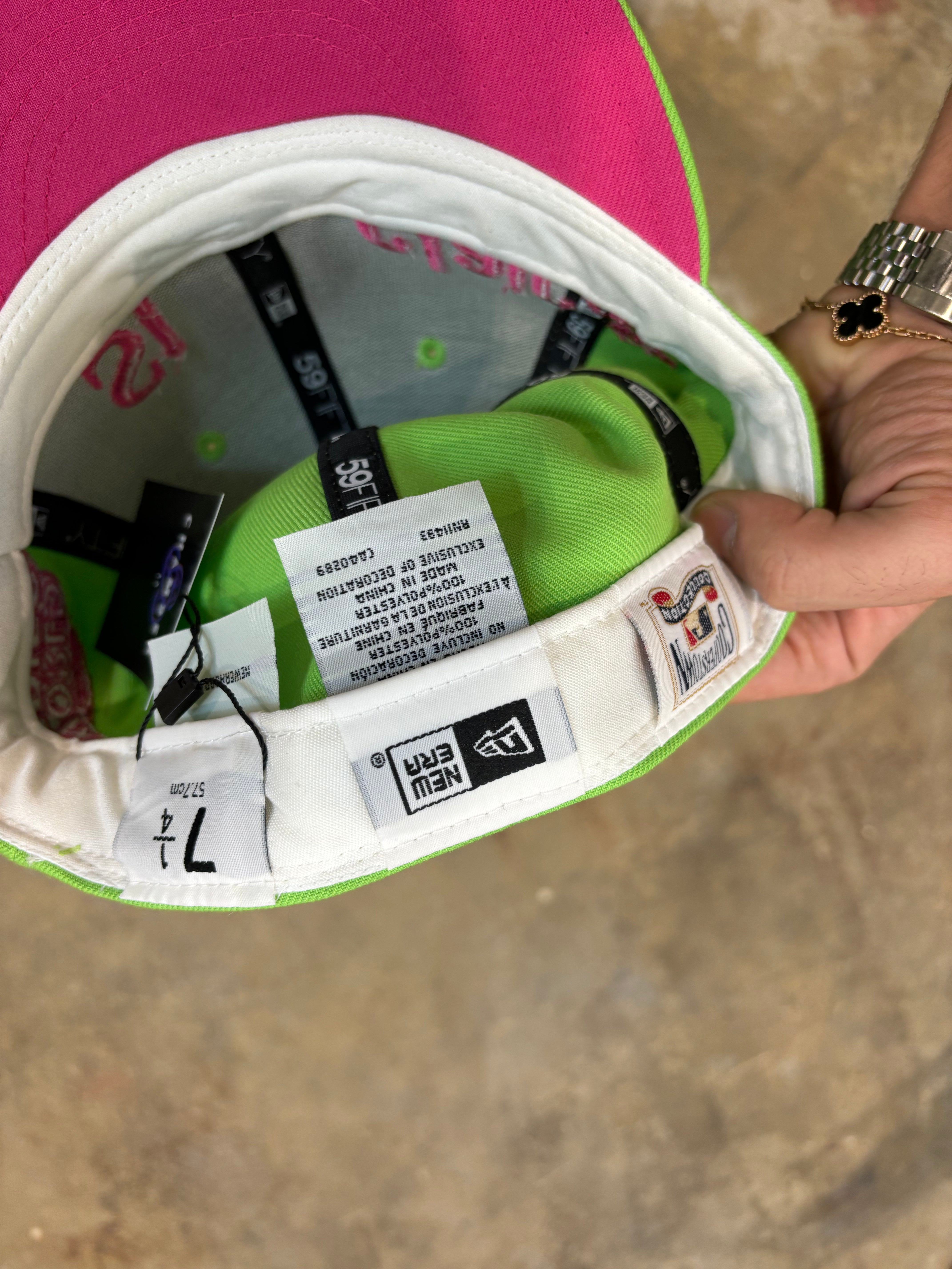 Sinclair Yankees Fitted Lime Pink Used 7 1-4 N/A