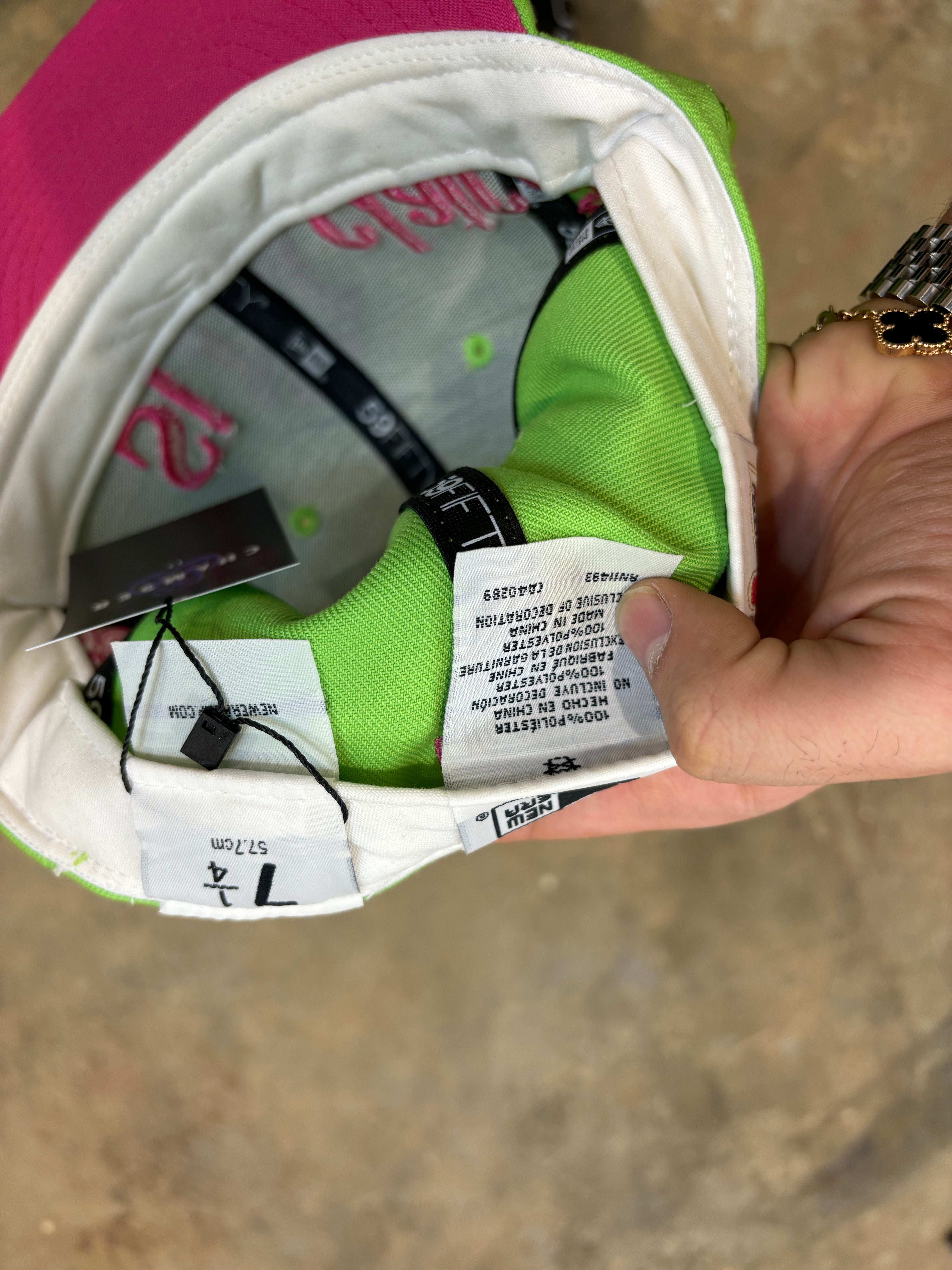 Sinclair Yankees Fitted Lime Pink Used 7 1-4 N/A