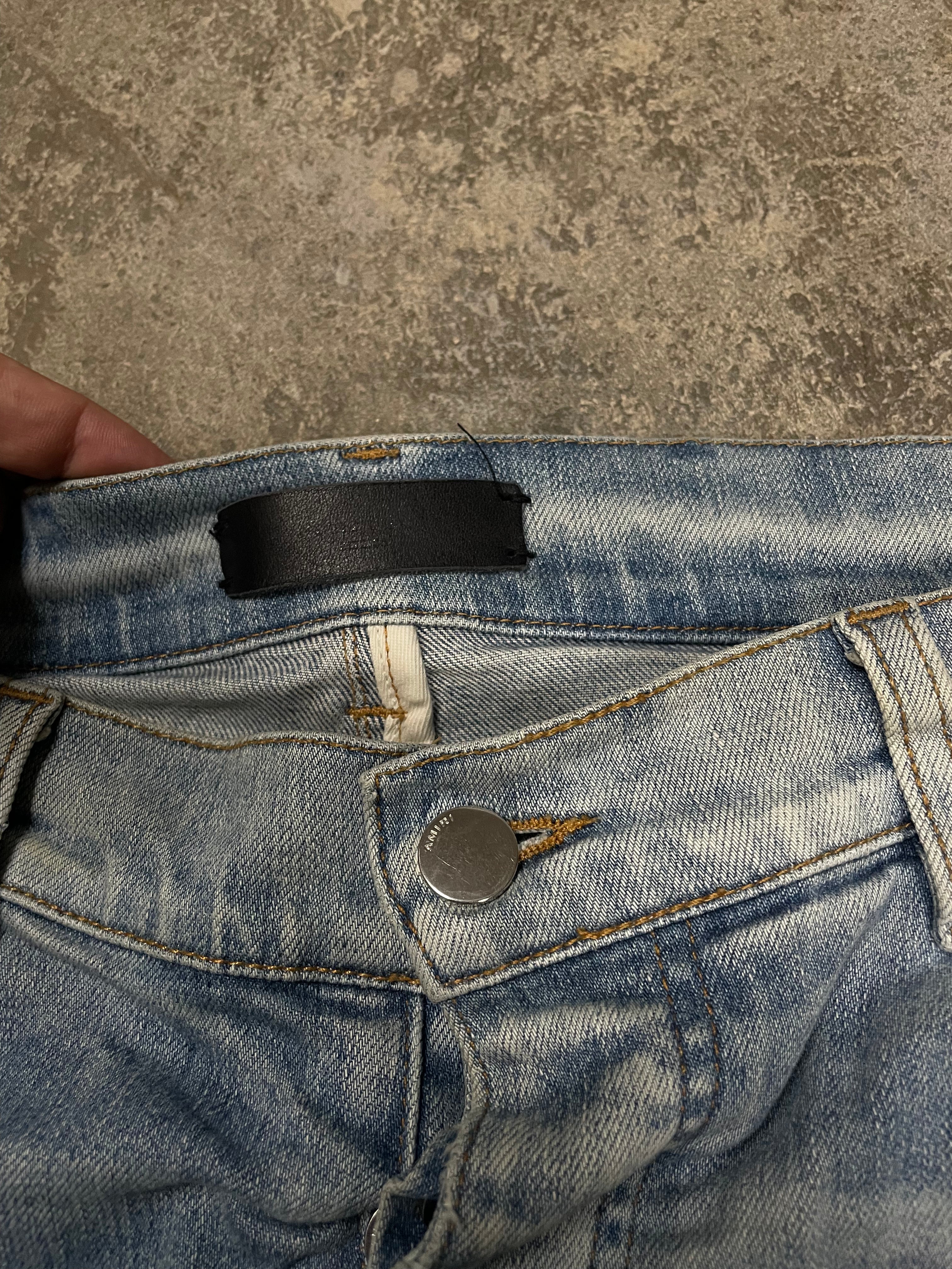 Amiri Patchwork Tye Dye Light Wash Jeans