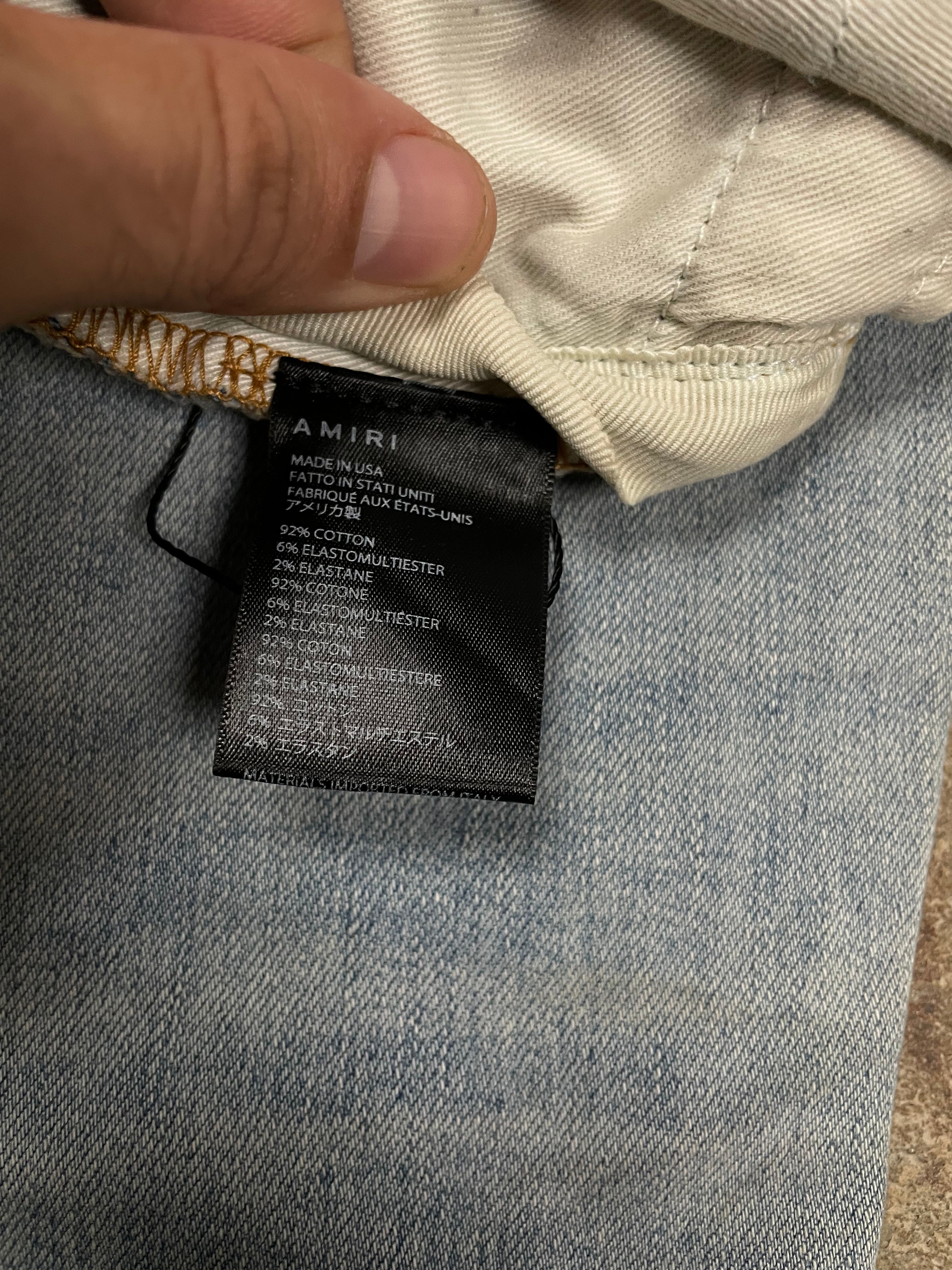Amiri Patchwork Tye Dye Light Wash Jeans