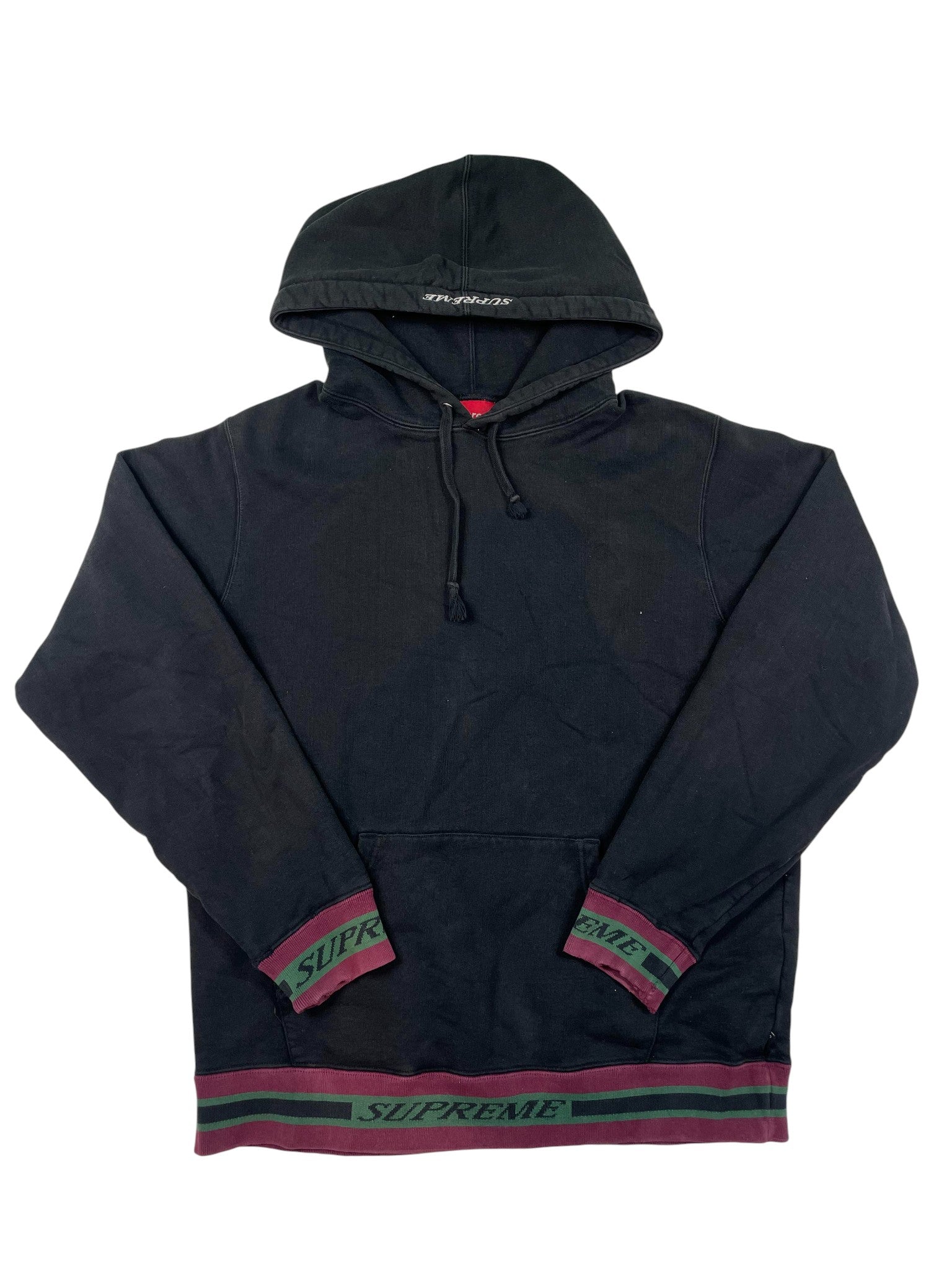 Supreme Black Maroon Green Hoodie